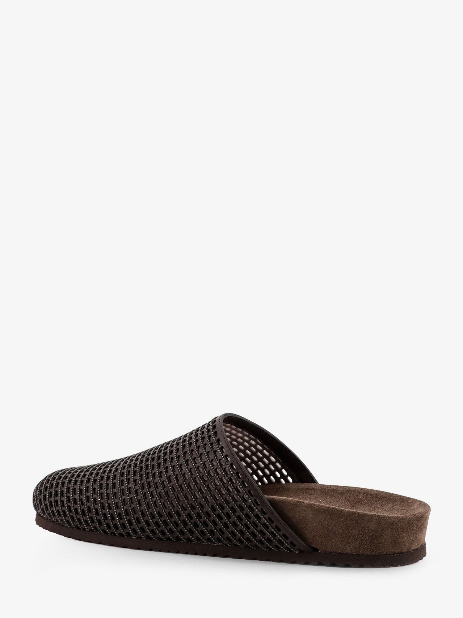 Leather sandals with Precious Net detail - Image 3