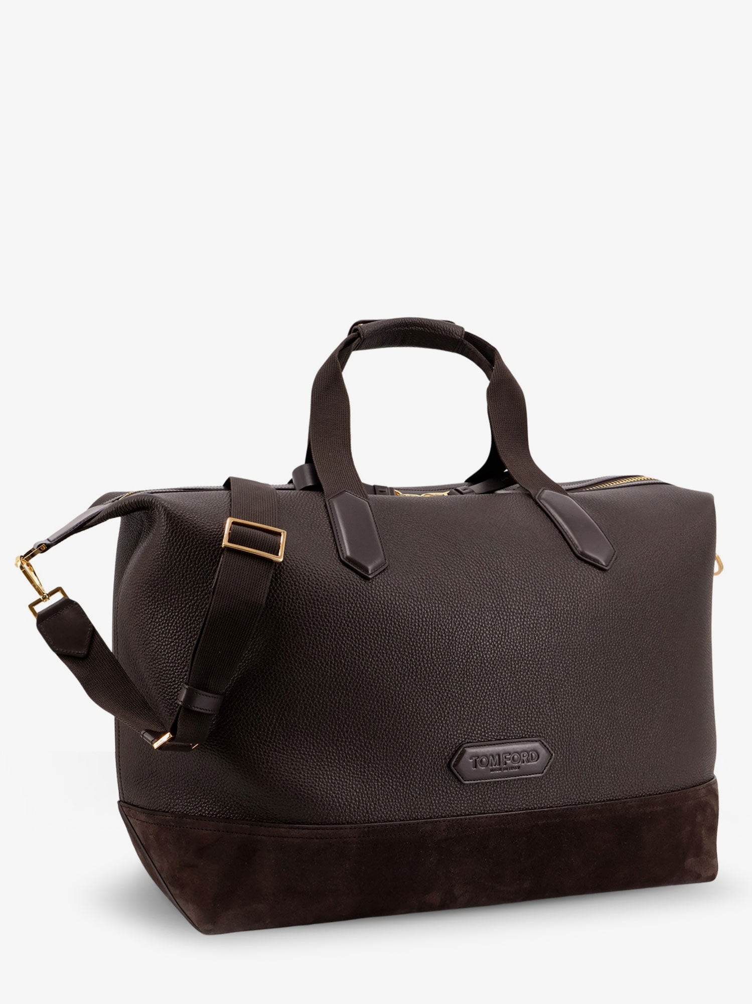 Leather travel bag with suede inserts - Image 4