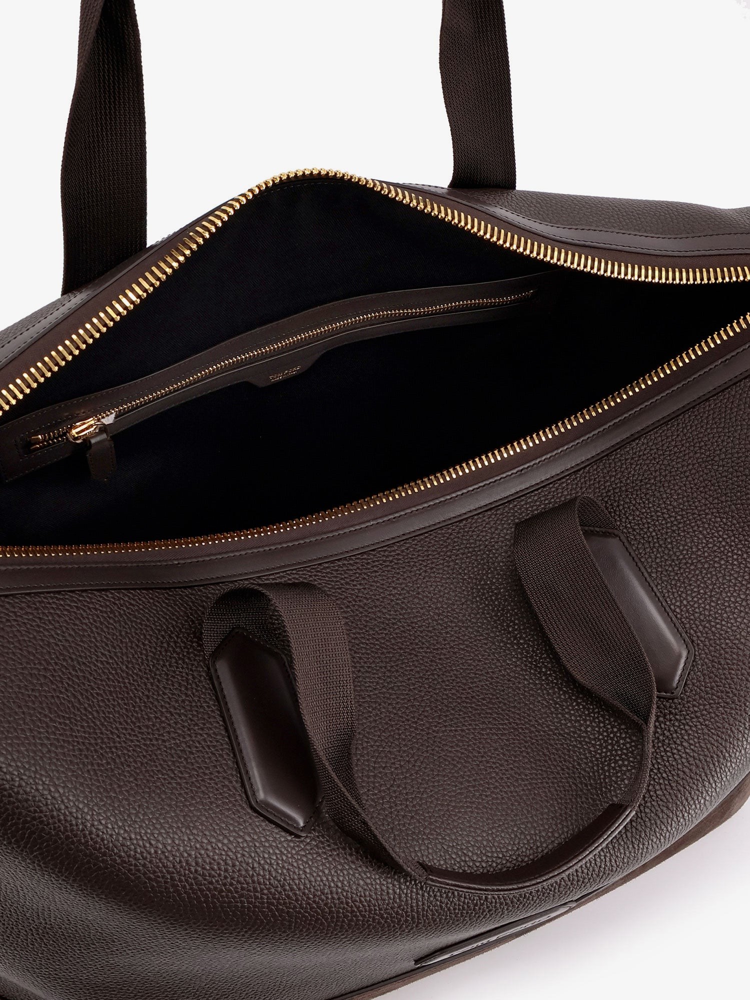 Leather travel bag with suede inserts - Image 5