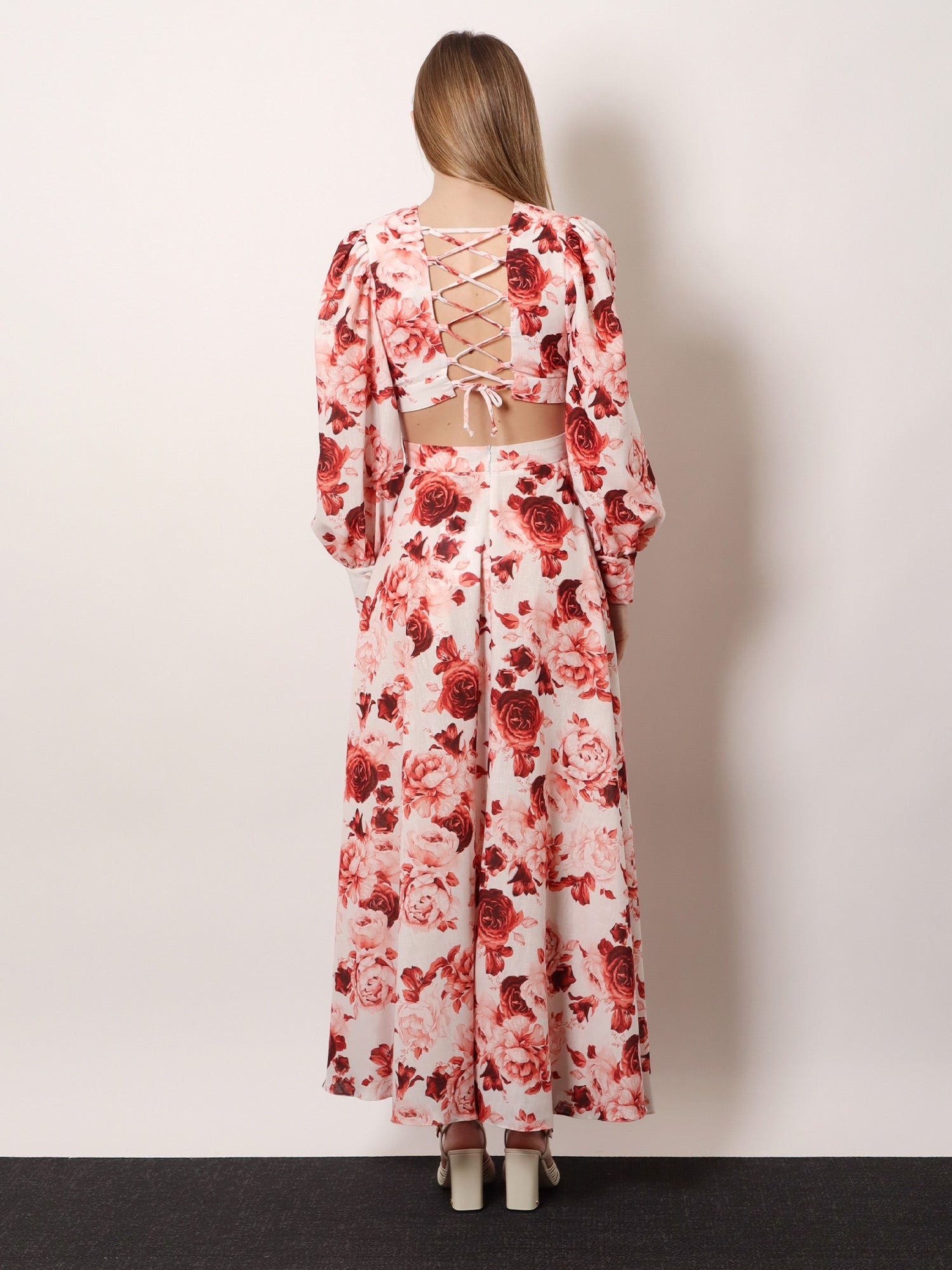 Linen and cotton blend long dress - Image 3