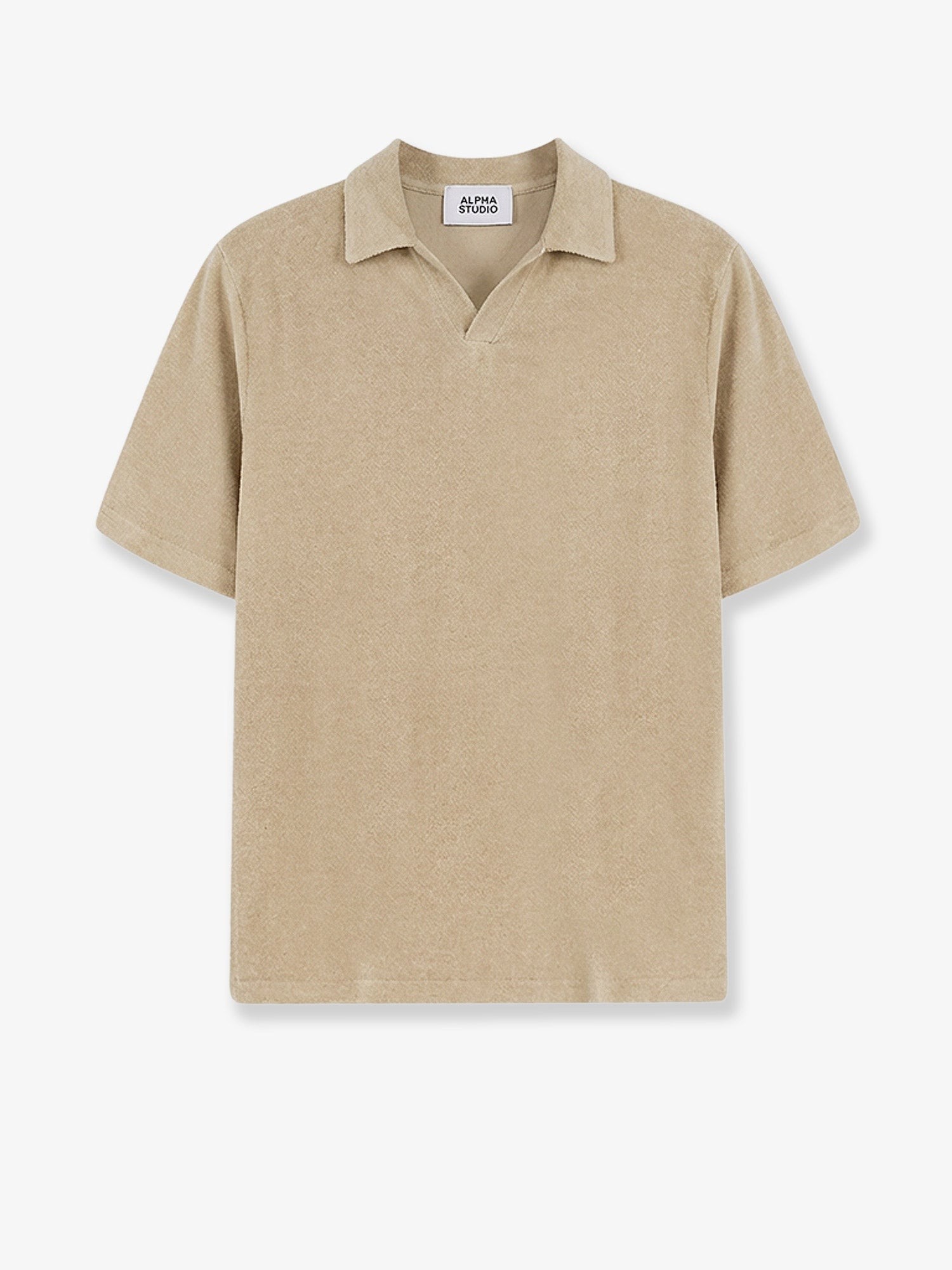 Linen and cotton blend polo shirt
