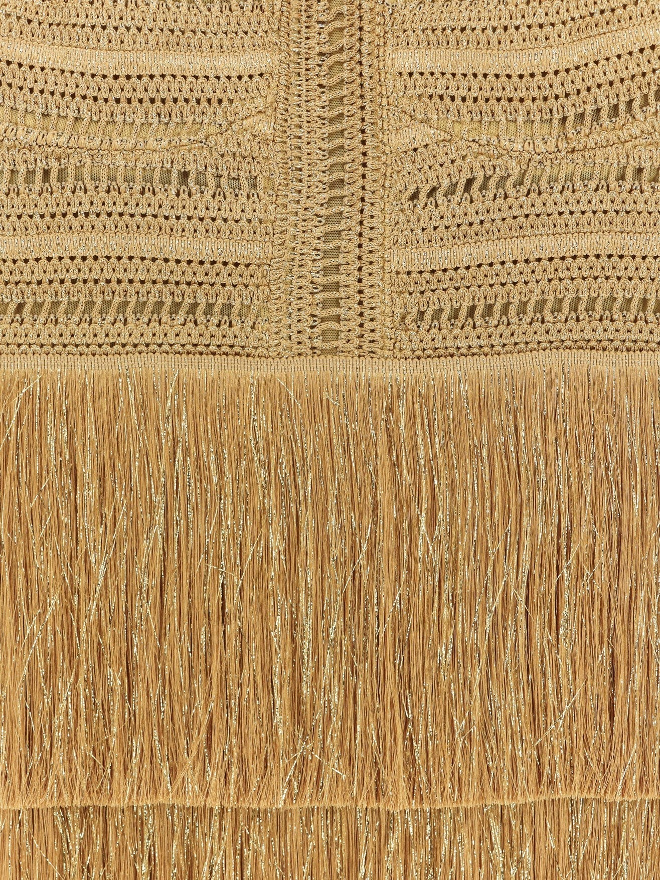 Long dress with embroidered courset and fringes - Image 4