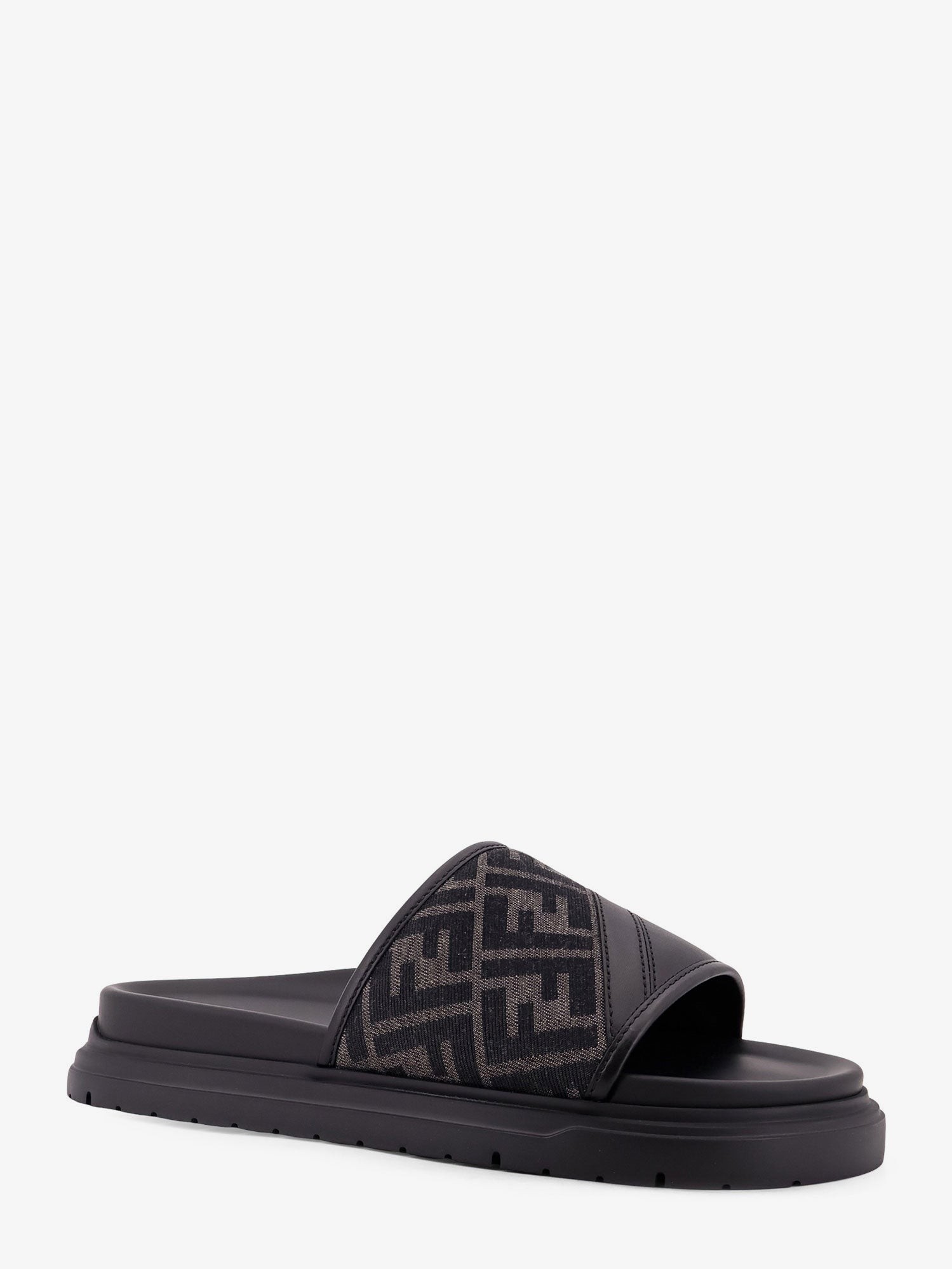 Low leather sandals with FF jacquard insert - Image 2