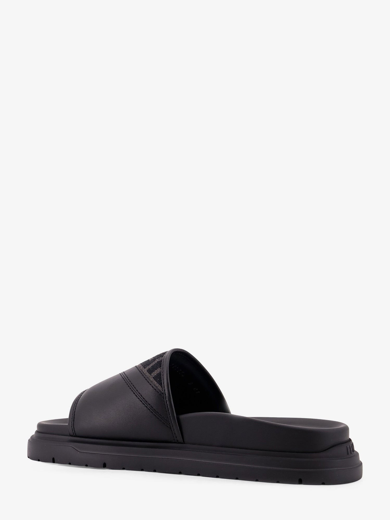 Low leather sandals with FF jacquard insert - Image 3