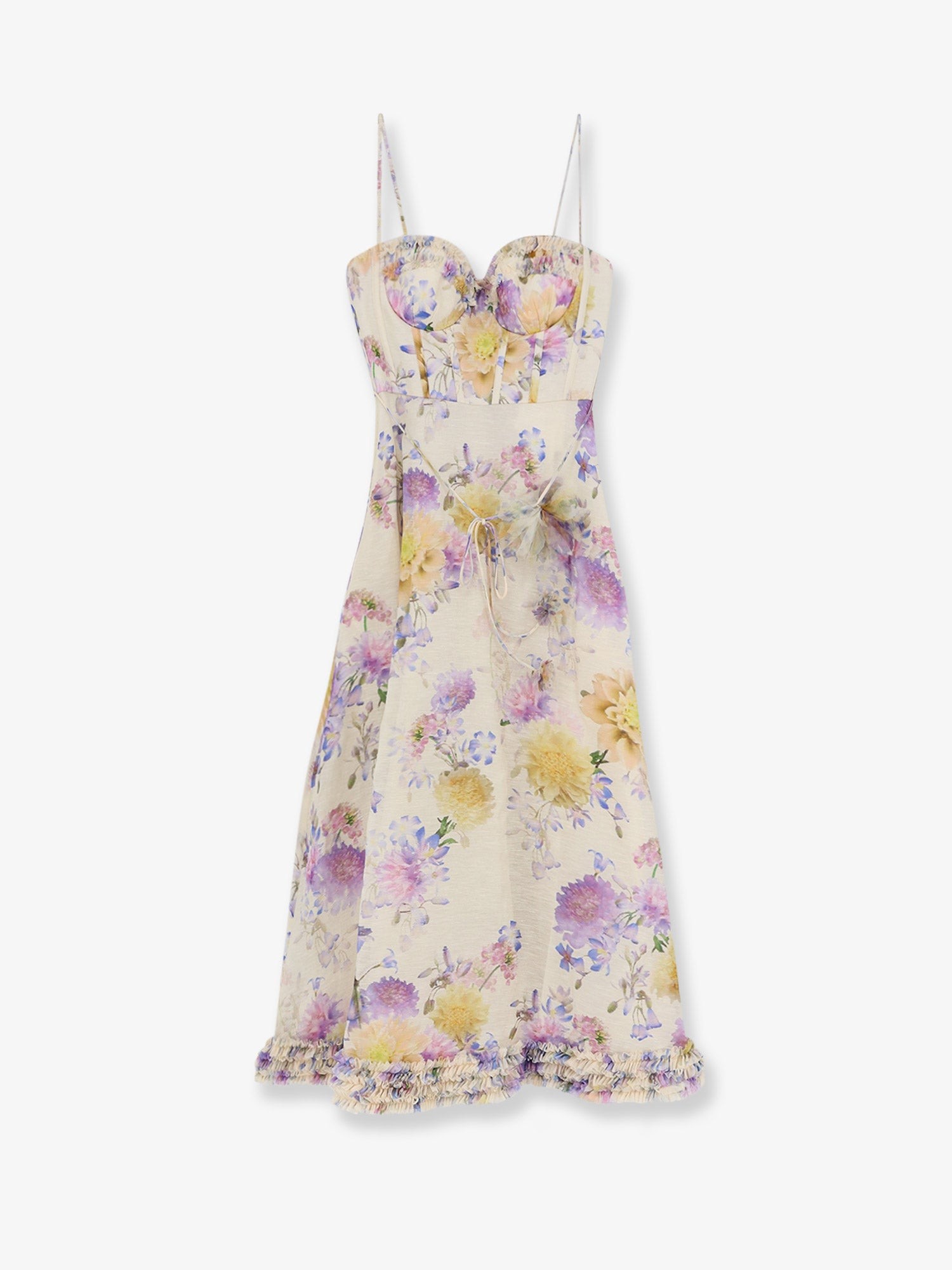 Luna silk and linen blend midi dress