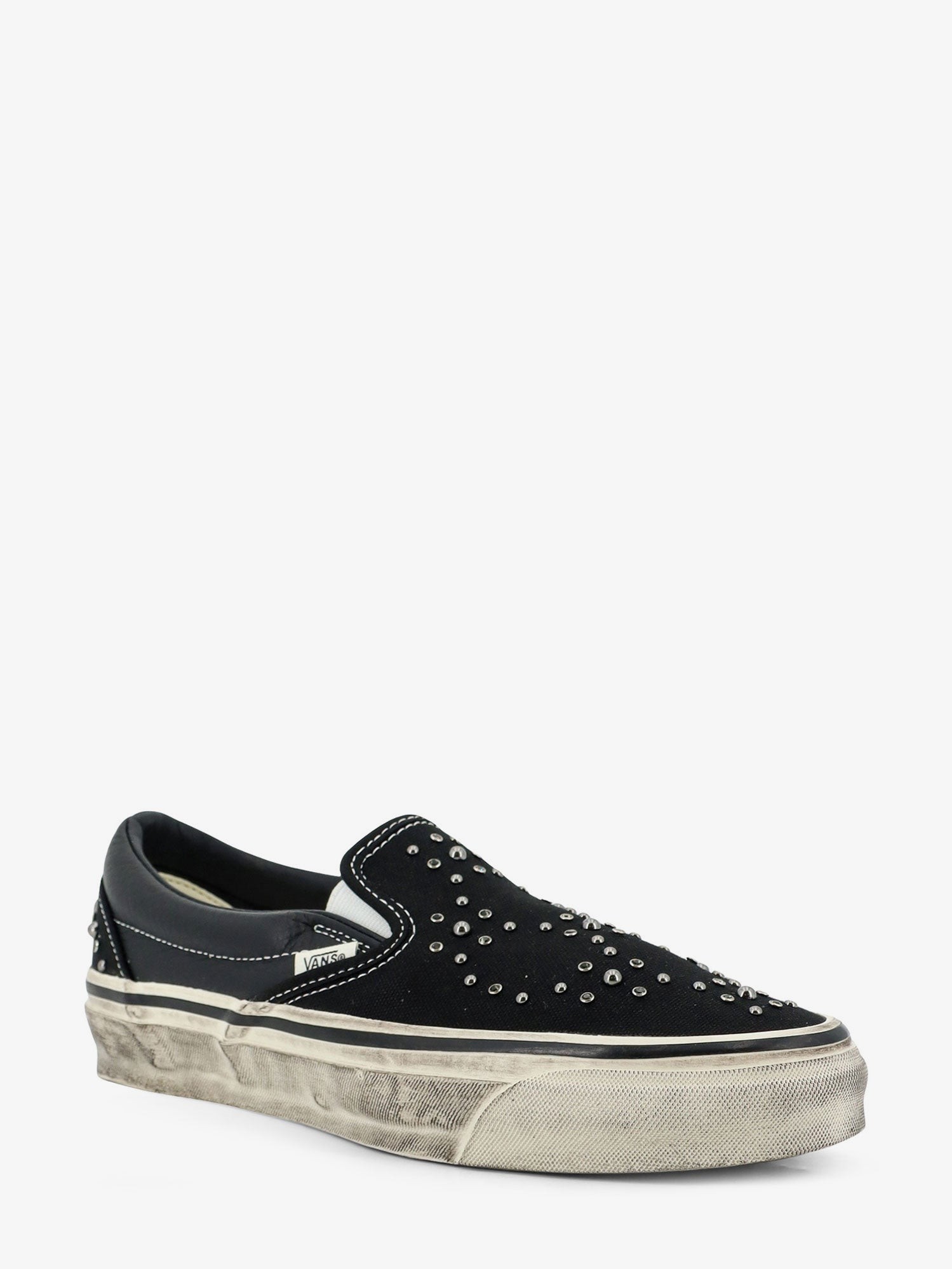 Lx classic slip on 98 canvas and leather sneakers with all-over metal beads - Image 2