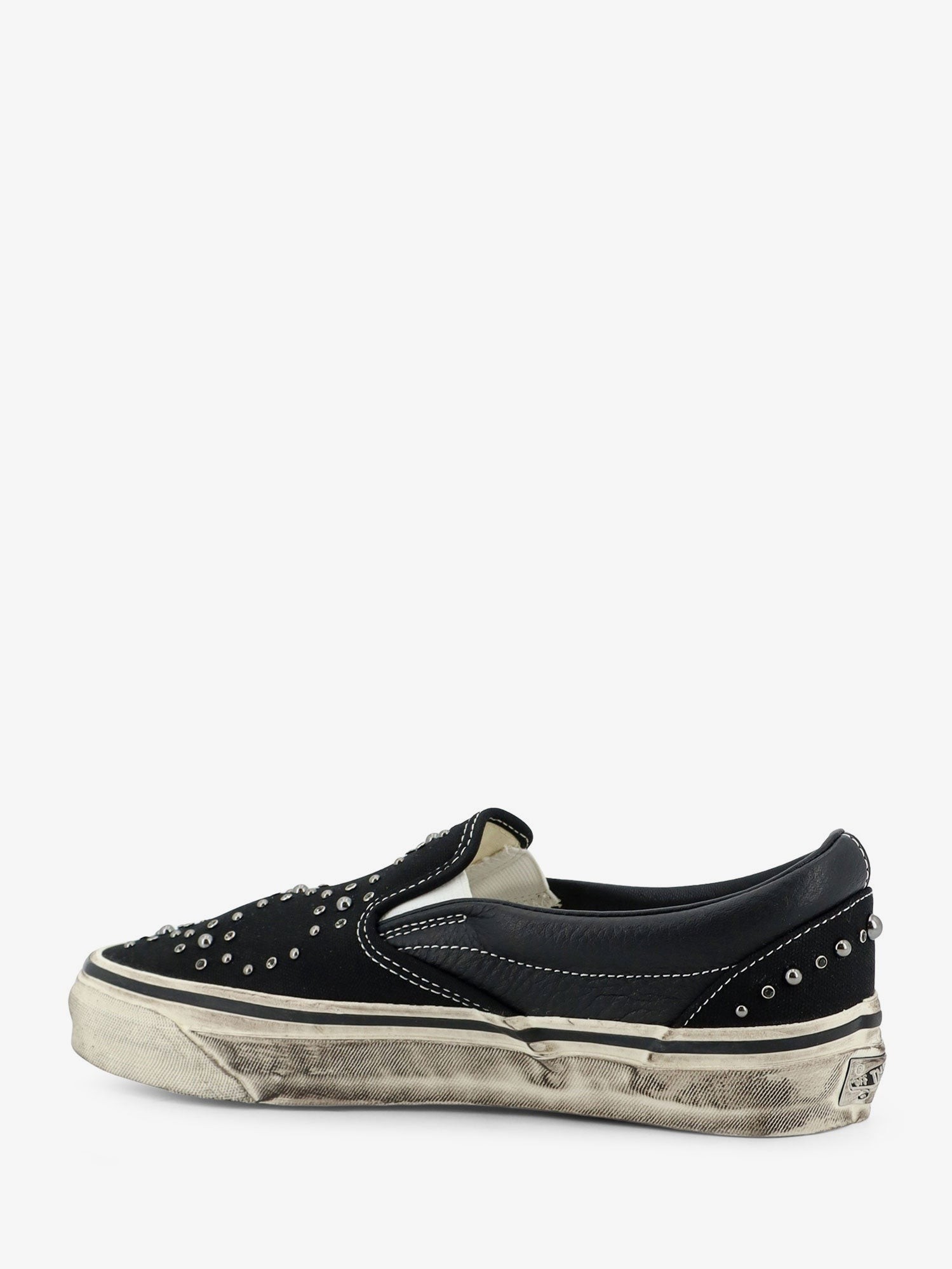 Lx classic slip on 98 canvas and leather sneakers with all-over metal beads - Image 3
