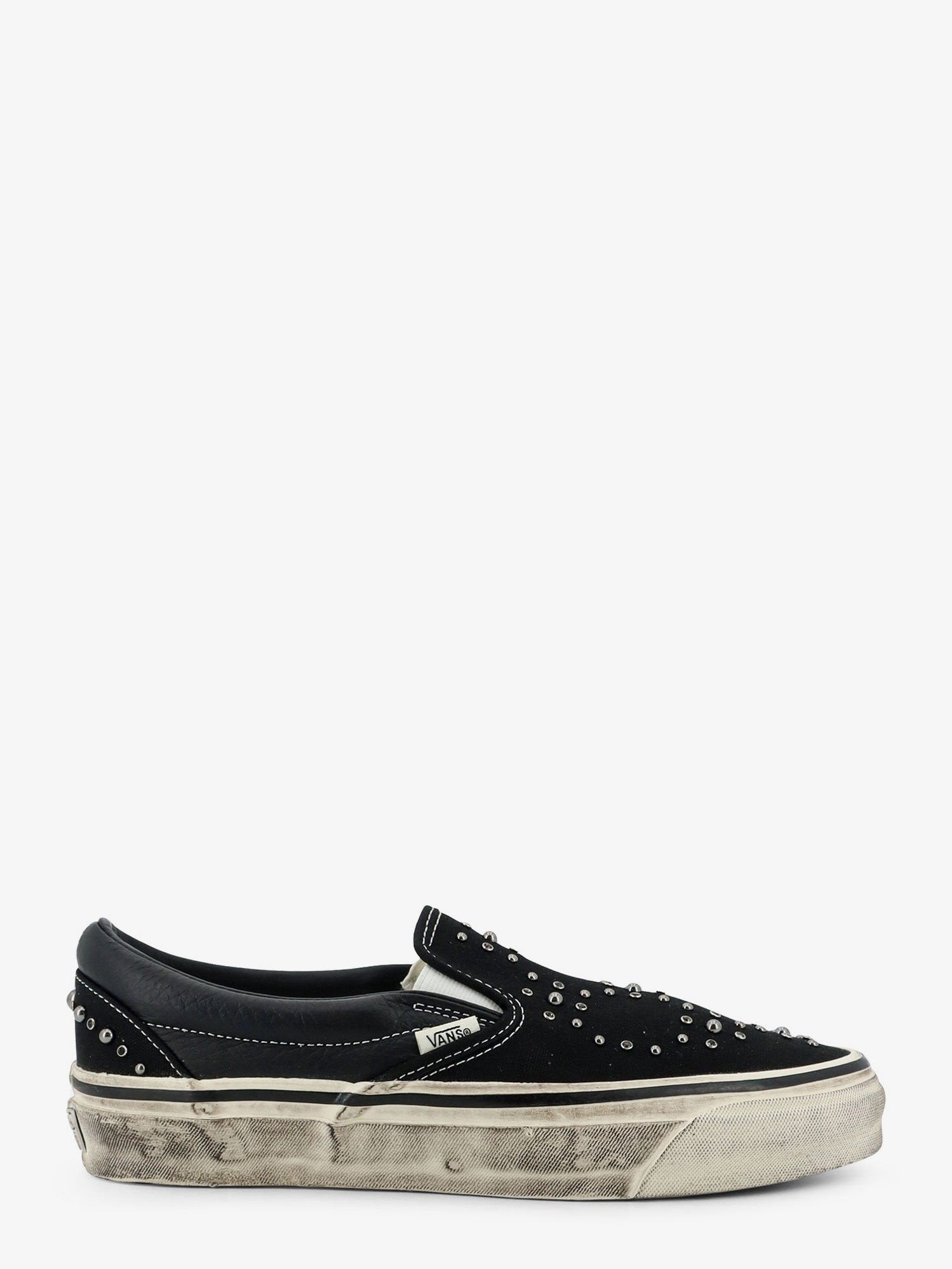 Lx classic slip on 98 canvas and leather sneakers with all-over metal beads
