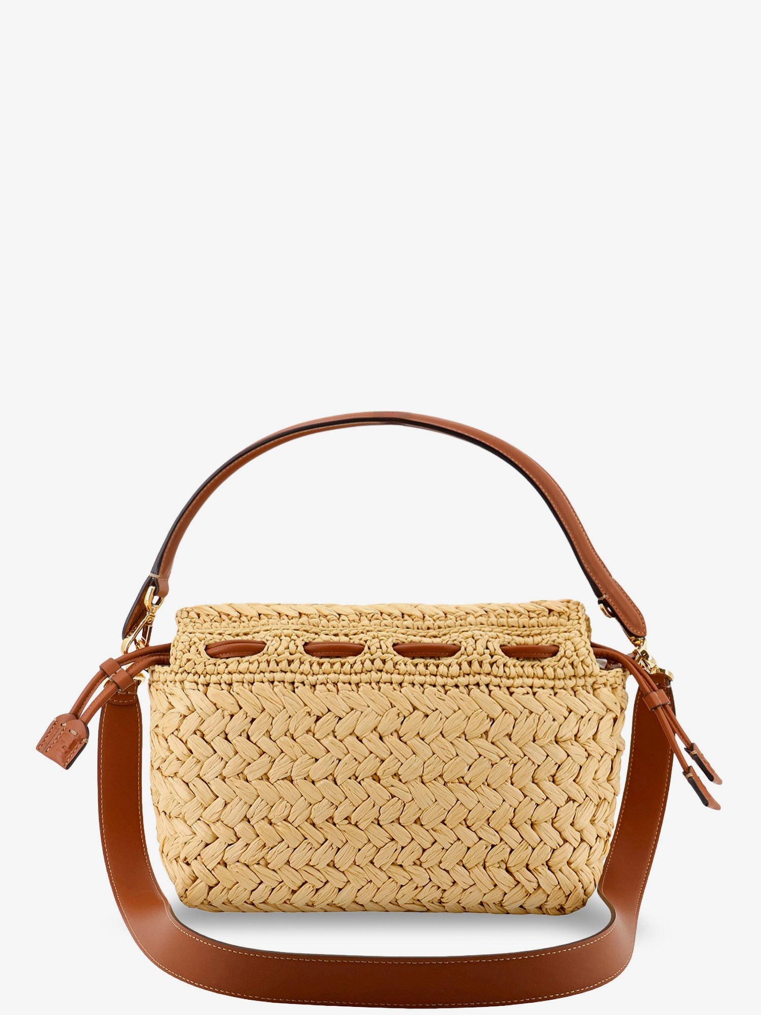Mamma Baguette Medium raffia crossbody bag - Image 2