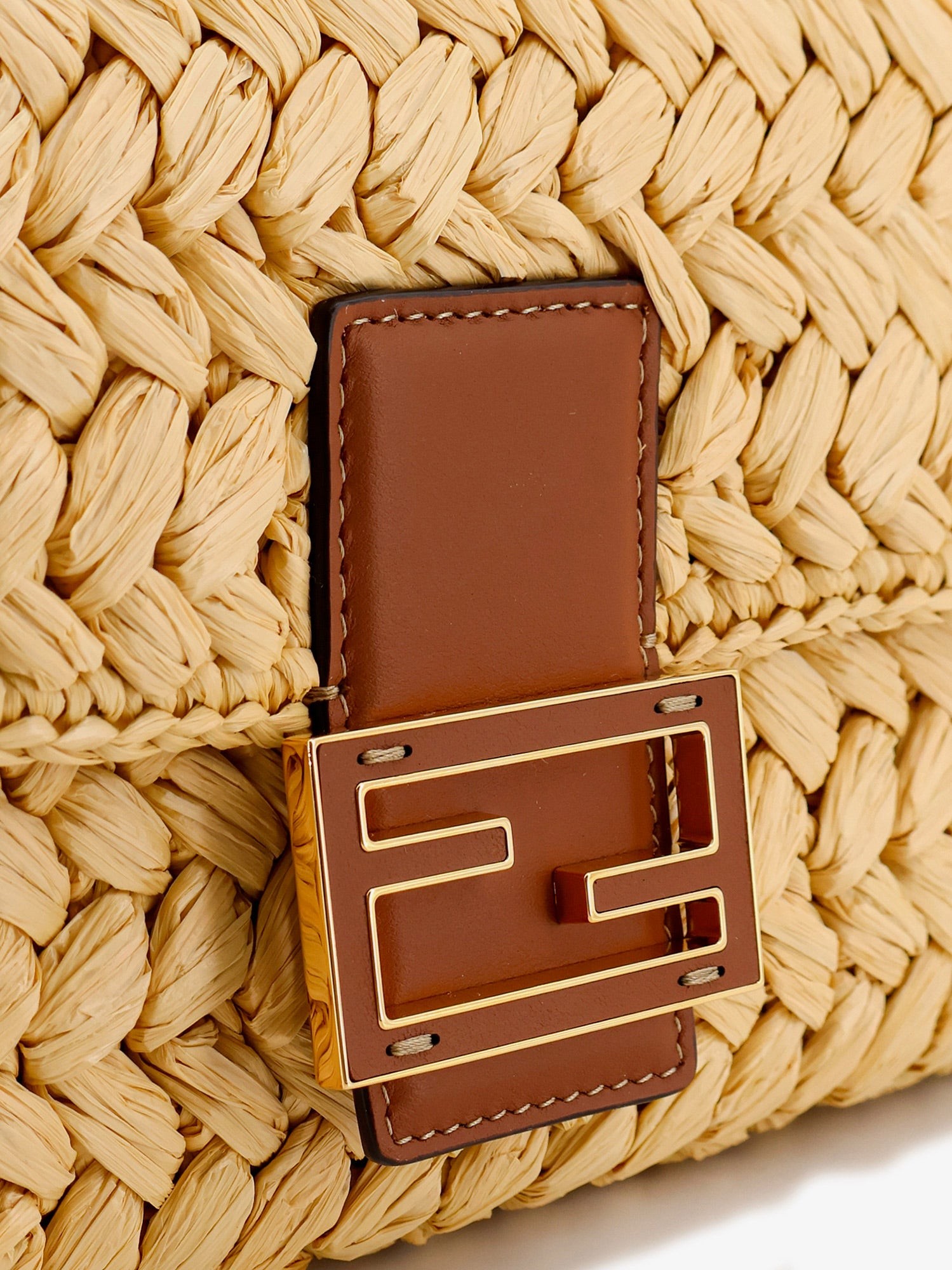 Mamma Baguette Medium raffia crossbody bag - Image 5