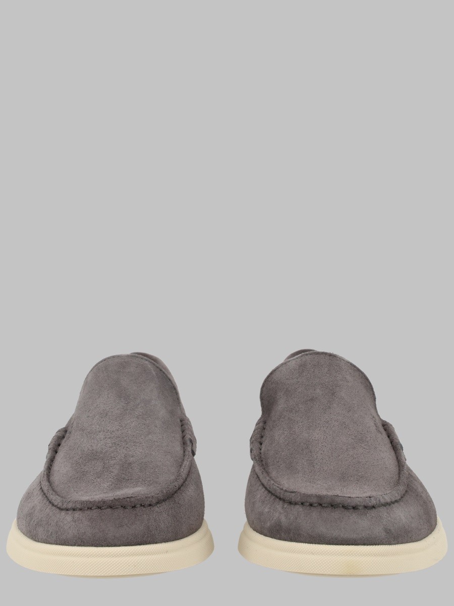 MOCASSINO IN PELLE SCAMOSCIATA CON LOGO