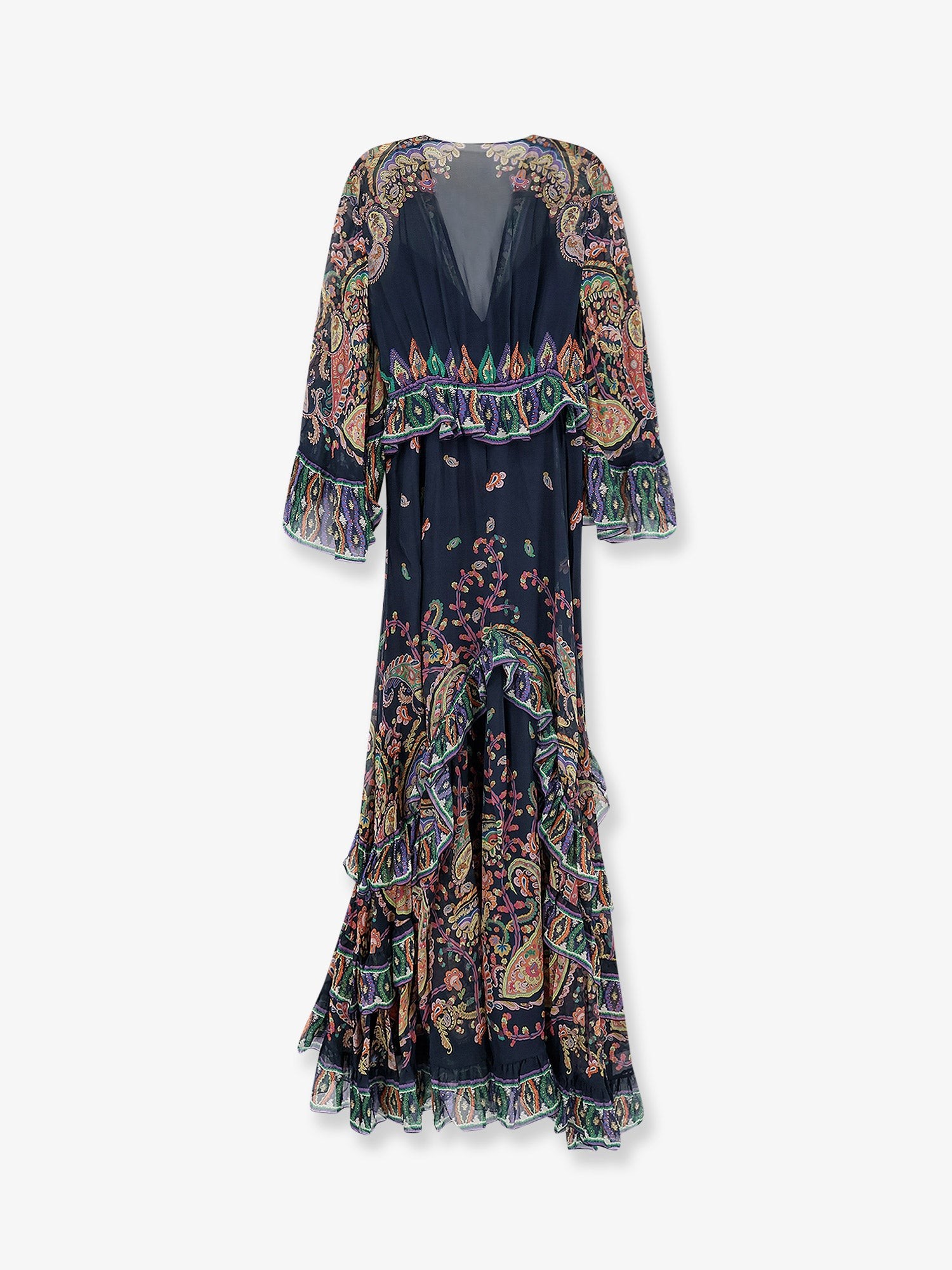 Multicolor silk long dress - Image 2