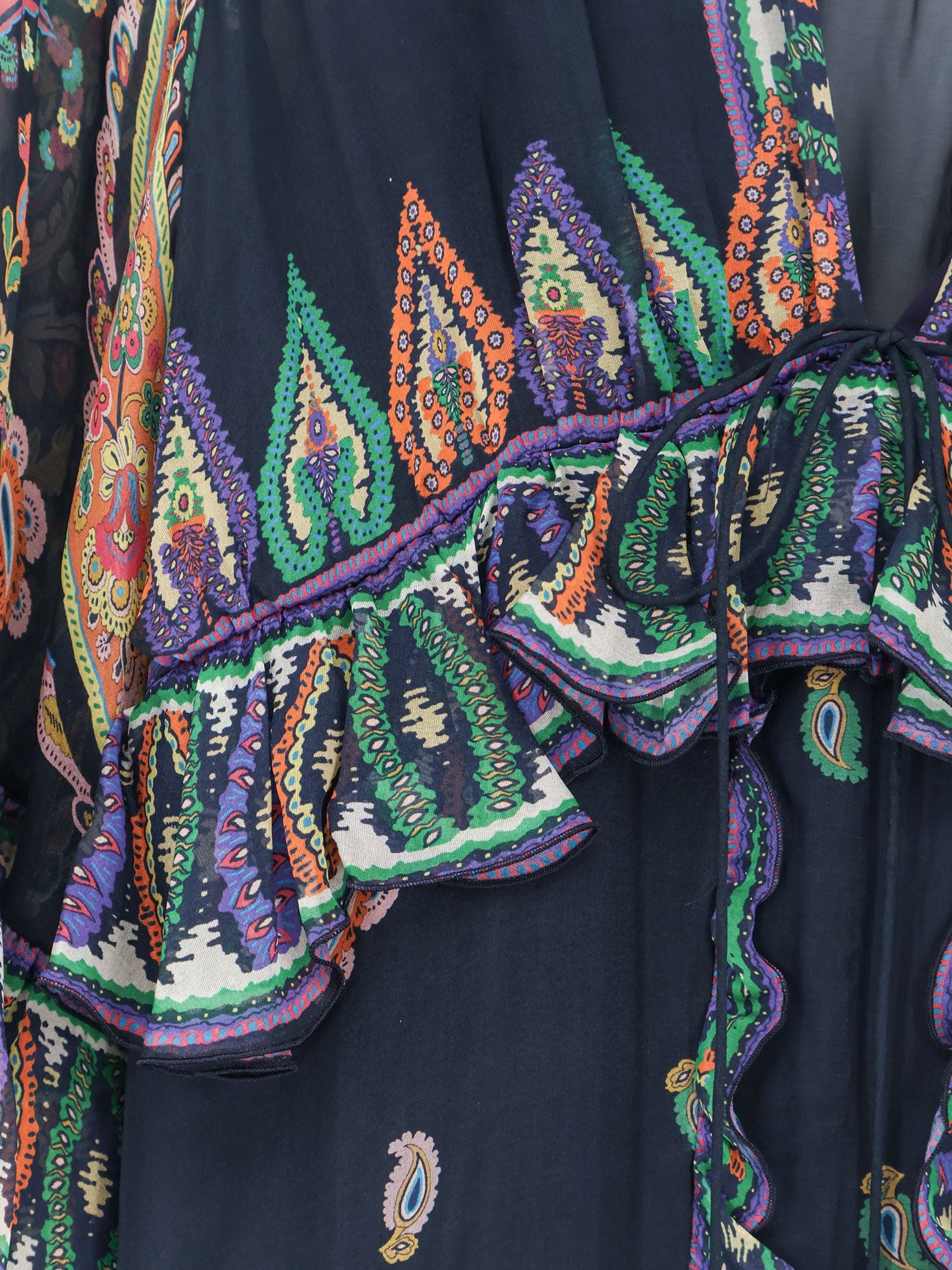 Multicolor silk long dress - Image 3