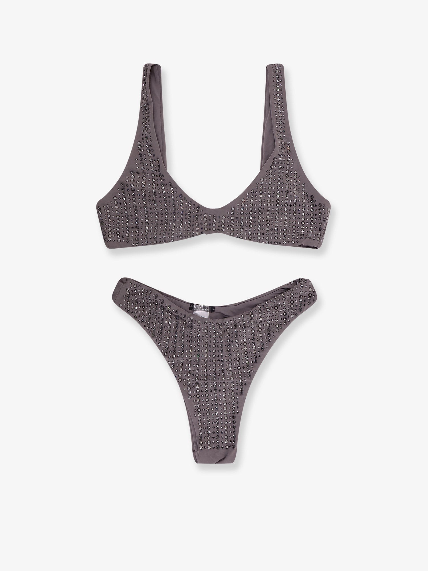 Nylon bikini with all-over rhinestones