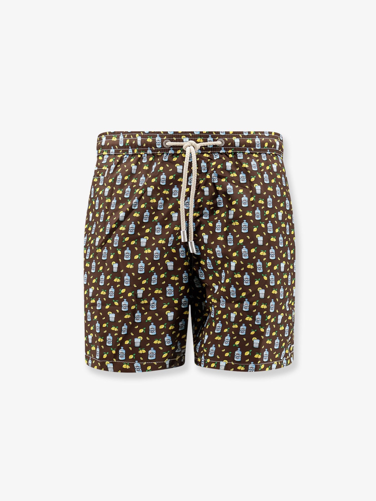 Nylon swim shorts with all-over micro pattern