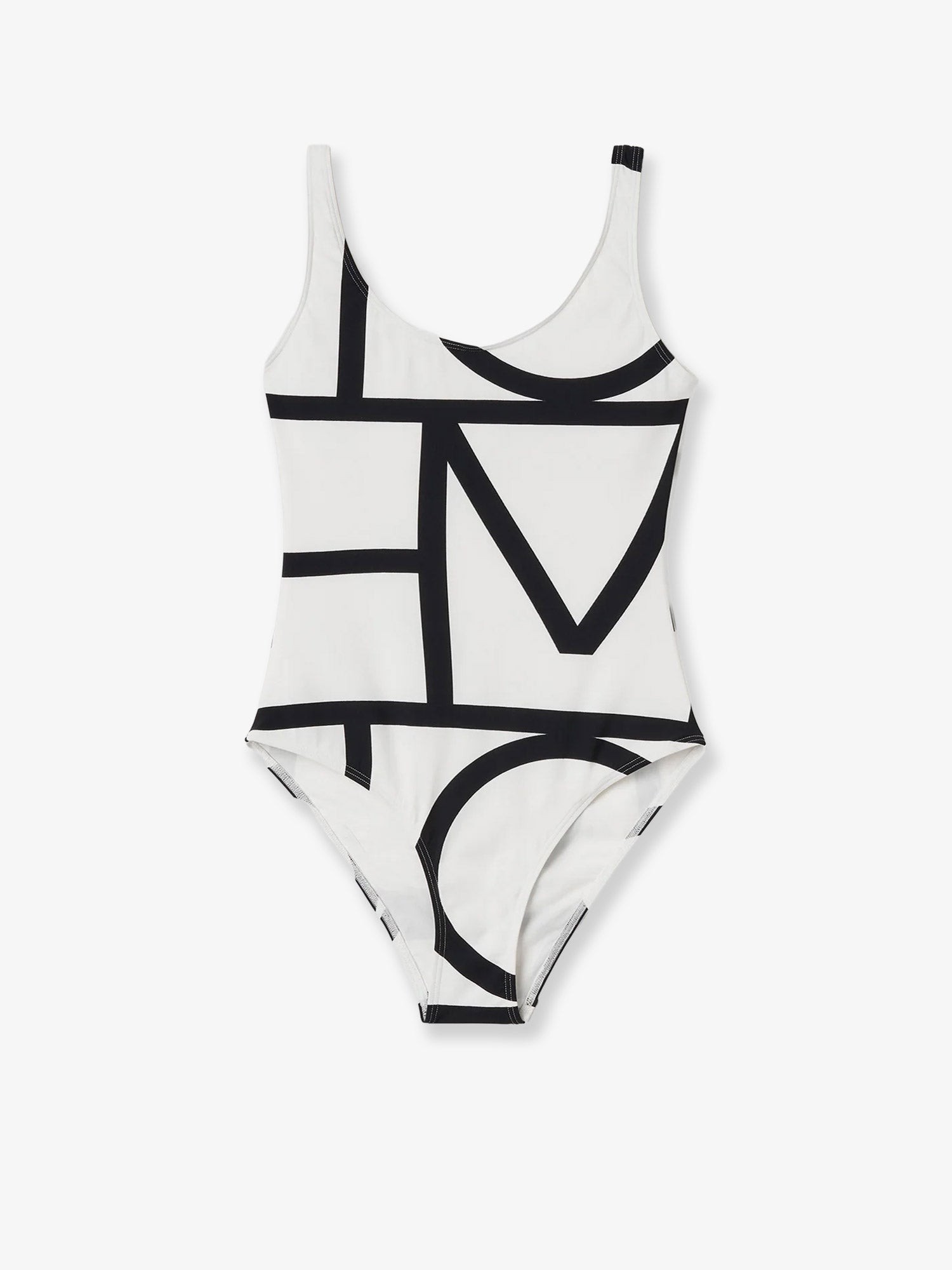 One-piece swimsuit with Monogram print