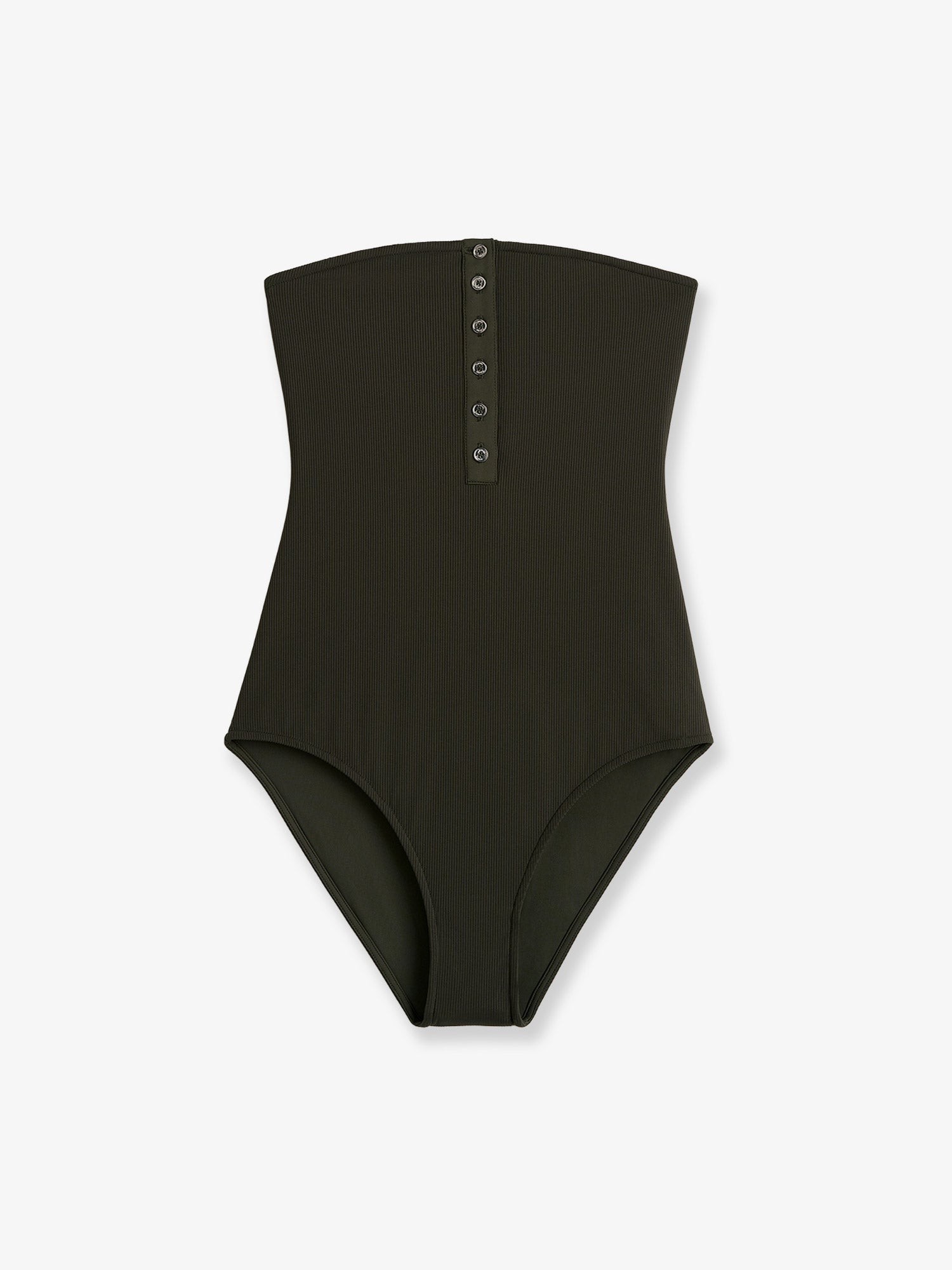 One-piece swimsuit with ribbed pattern