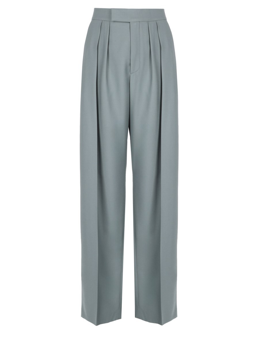 PANTALONE A SIGARETTA SARTORIALE IN GABARDINE DI LANA