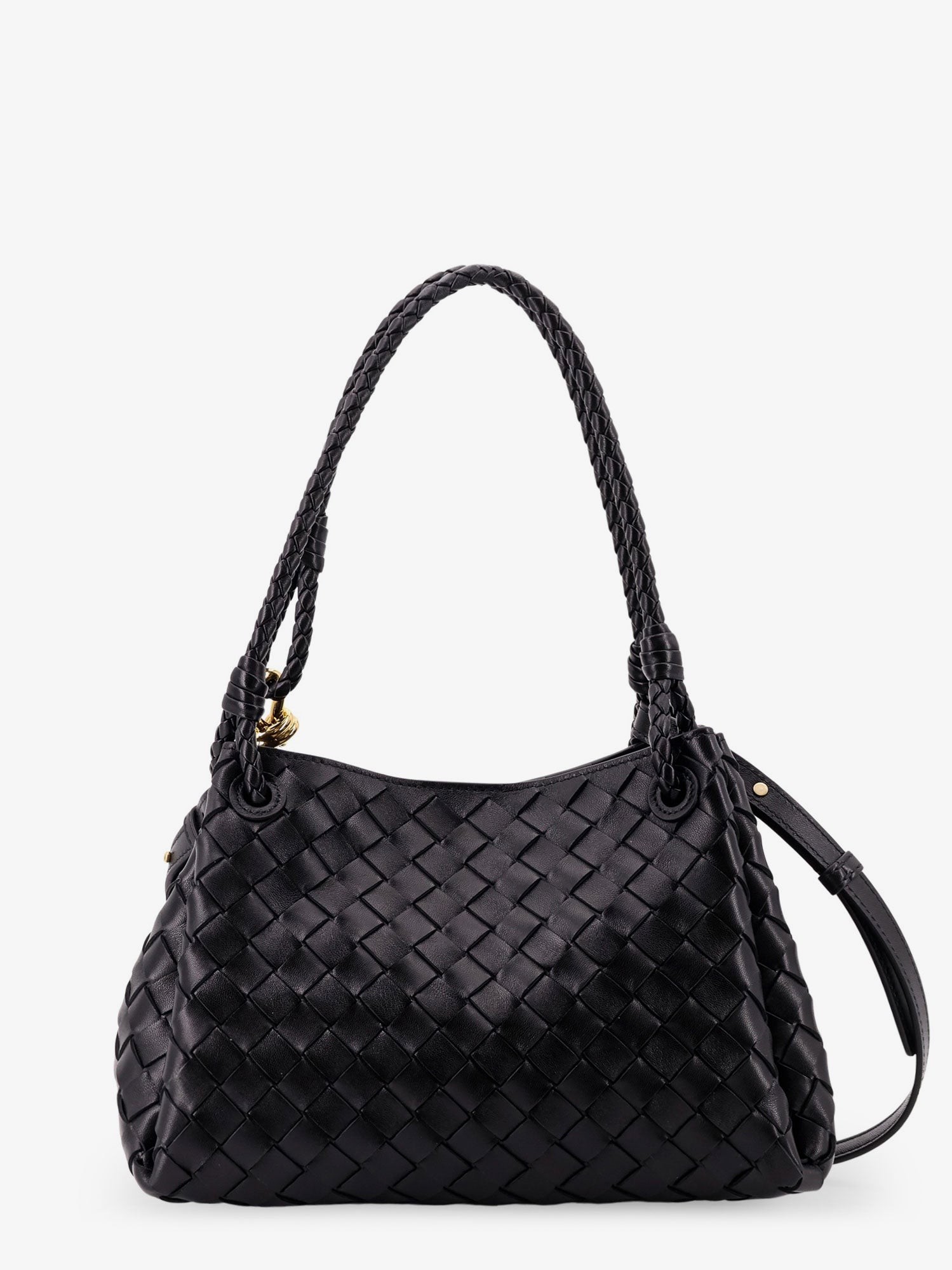 Parachute leather shoulder bag with Intrecciato motif and Knot detail - Image 2