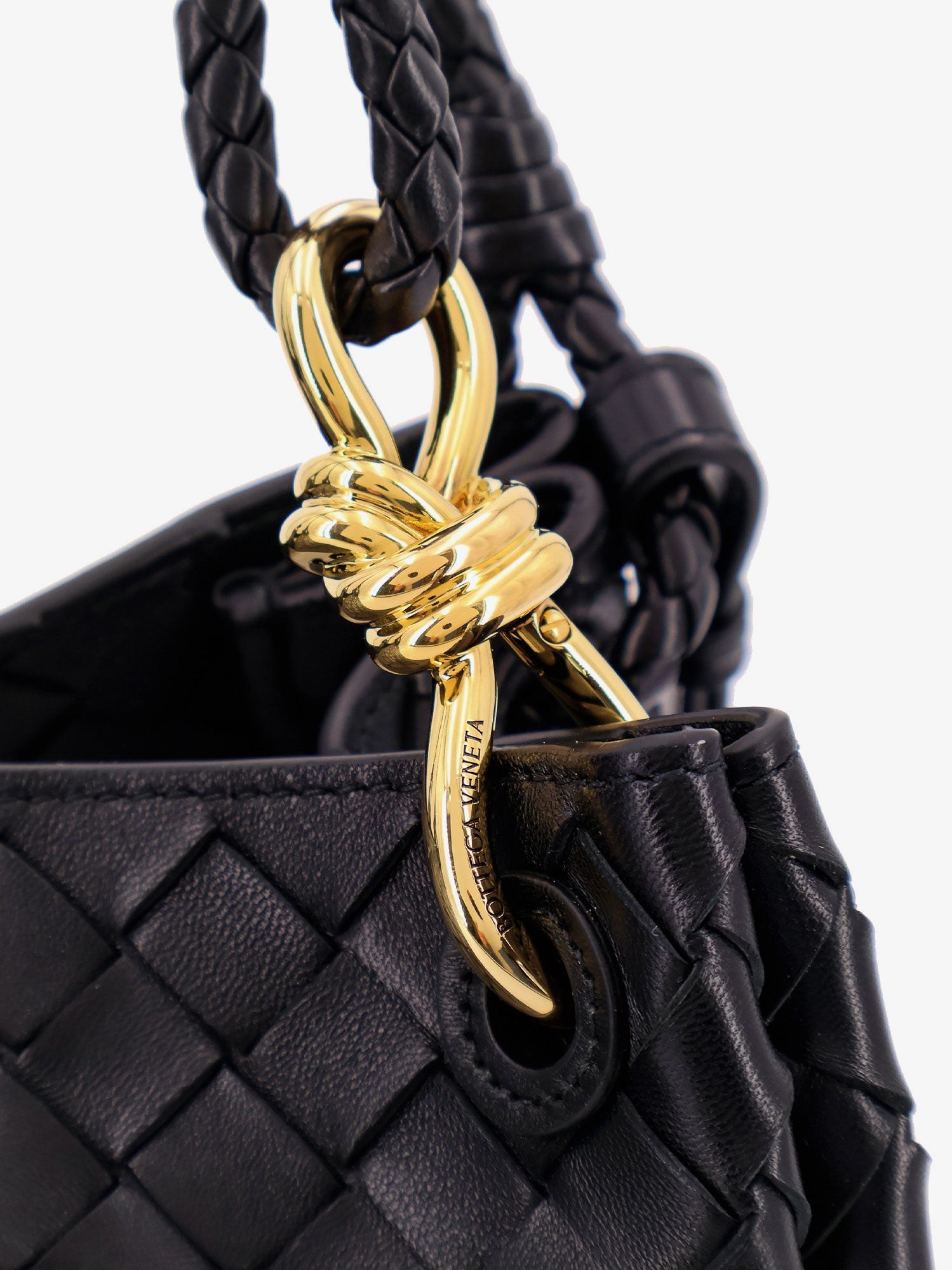 Parachute leather shoulder bag with Intrecciato motif and Knot detail - Image 5