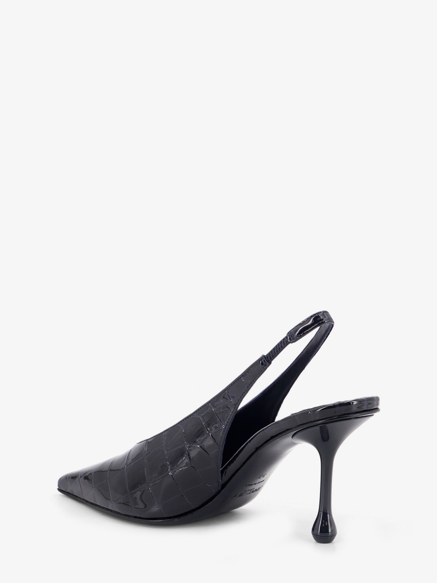 Patent leather pumps with crocodile print - Image 3