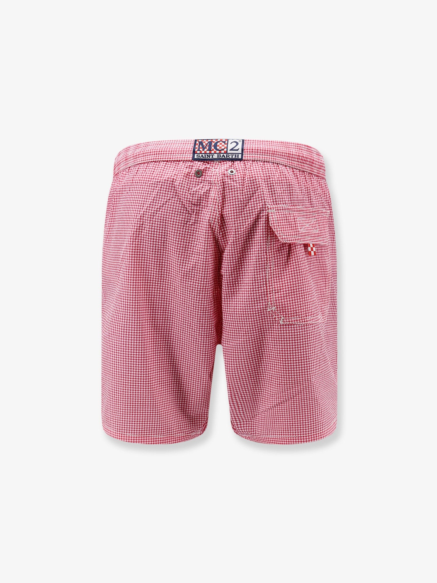 Patmos nylon swim trunks with vichy pattern - Image 2