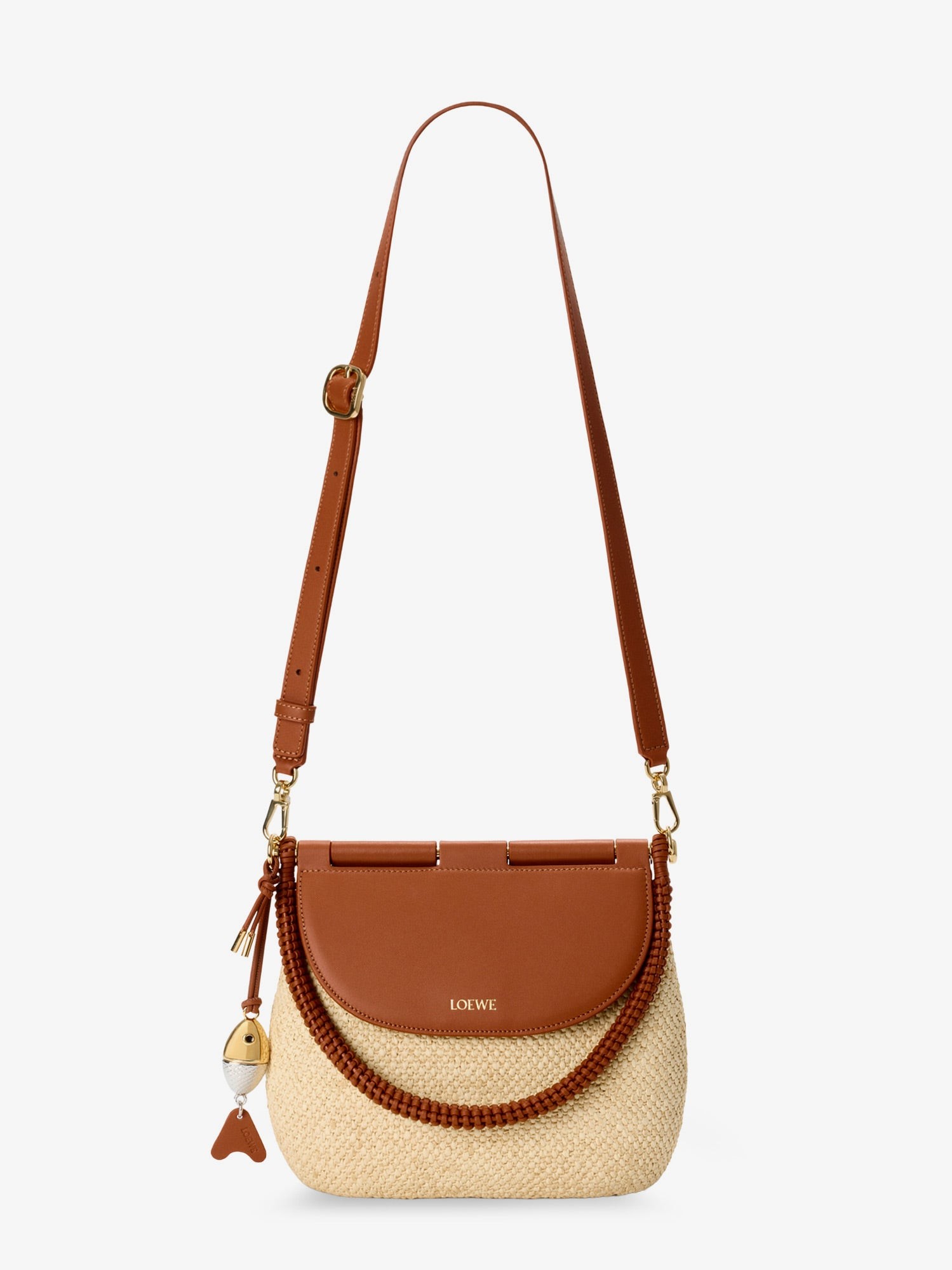 Paula's Ibiza Raffia and Leather Pescador crossbody bag - Image 5