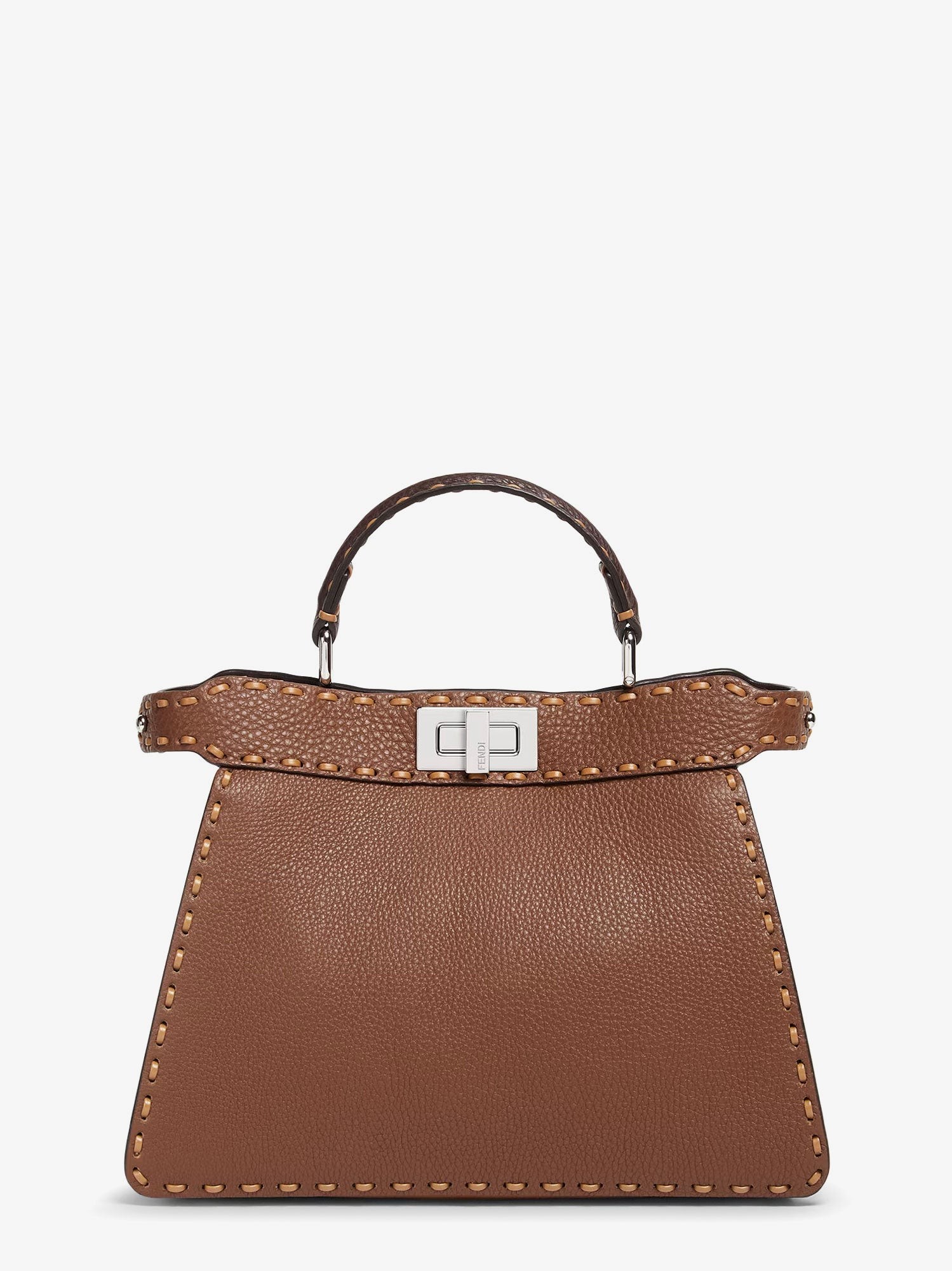 Peekaboo IseeU Small leather shoulder bag with Selleria macro stitching - Image 3