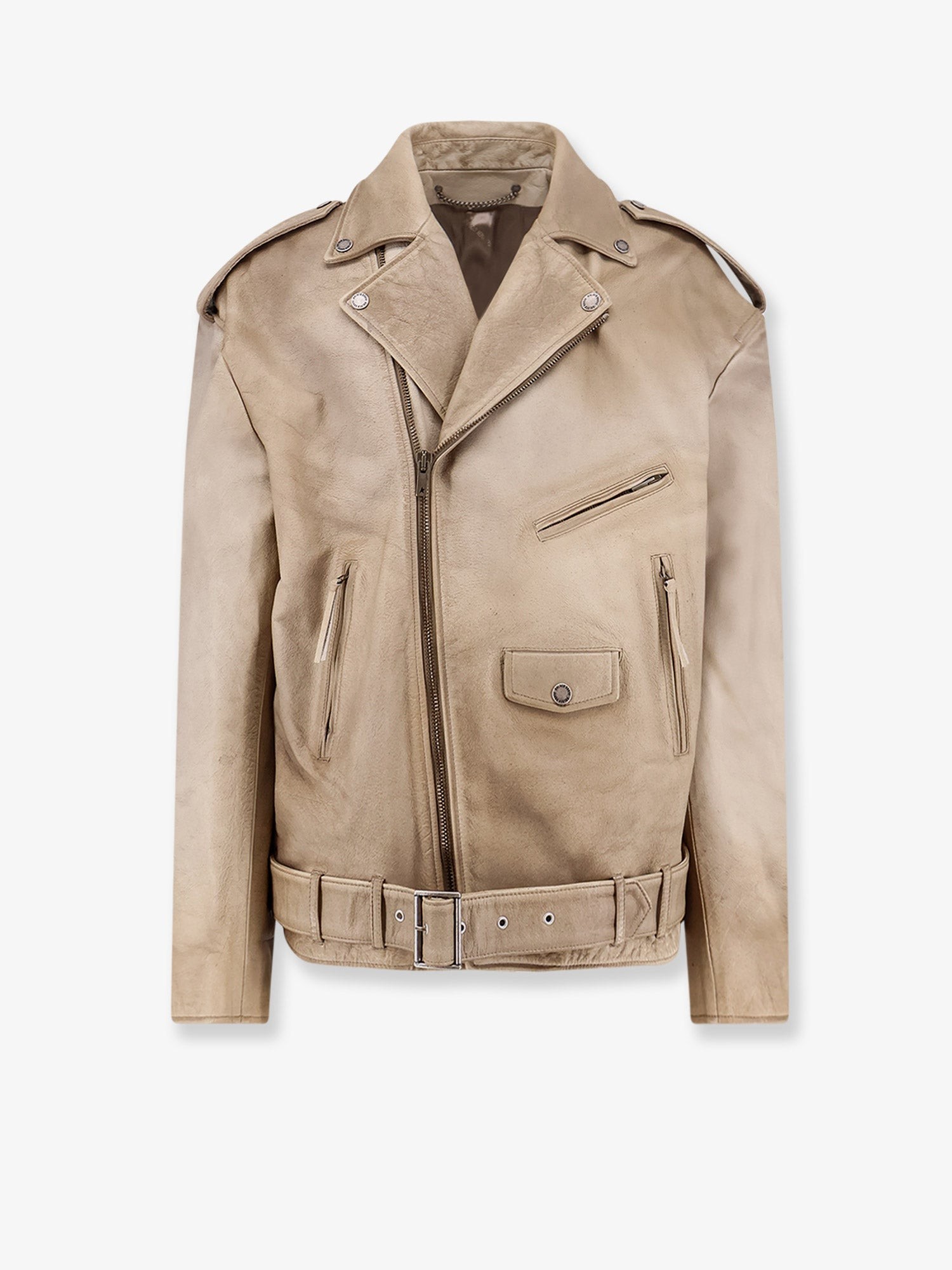 Phoebe Over leather jacket