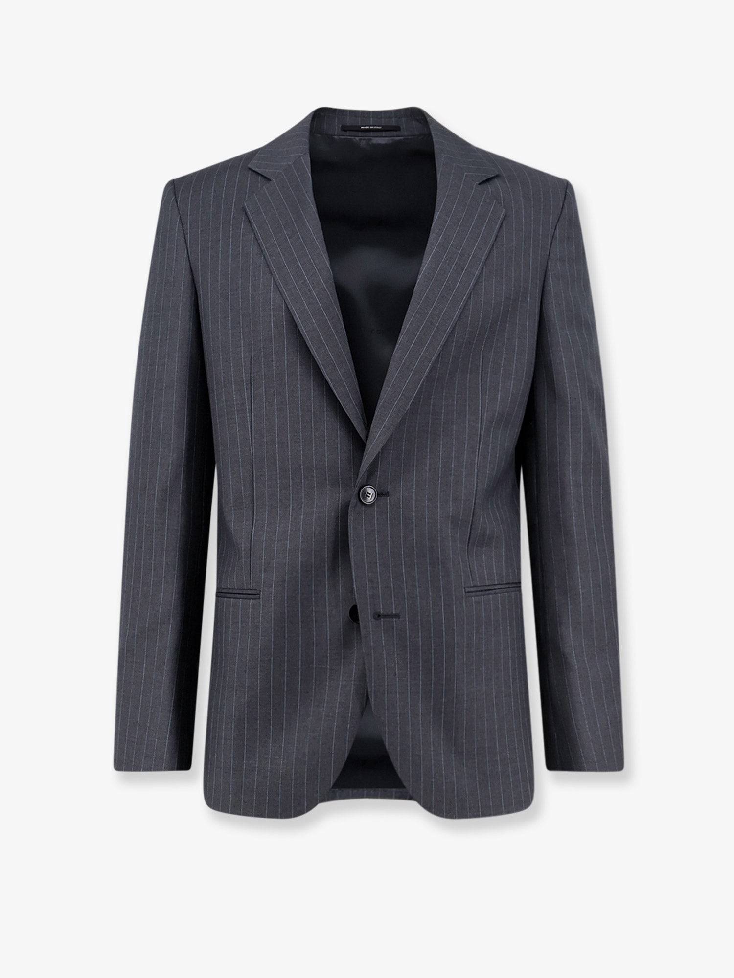 Pinstriped wool blazer