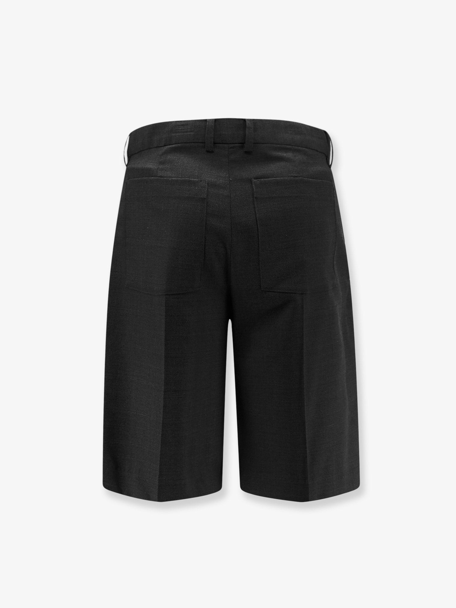 Pleated wool and silk bermuda shorts - Image 2