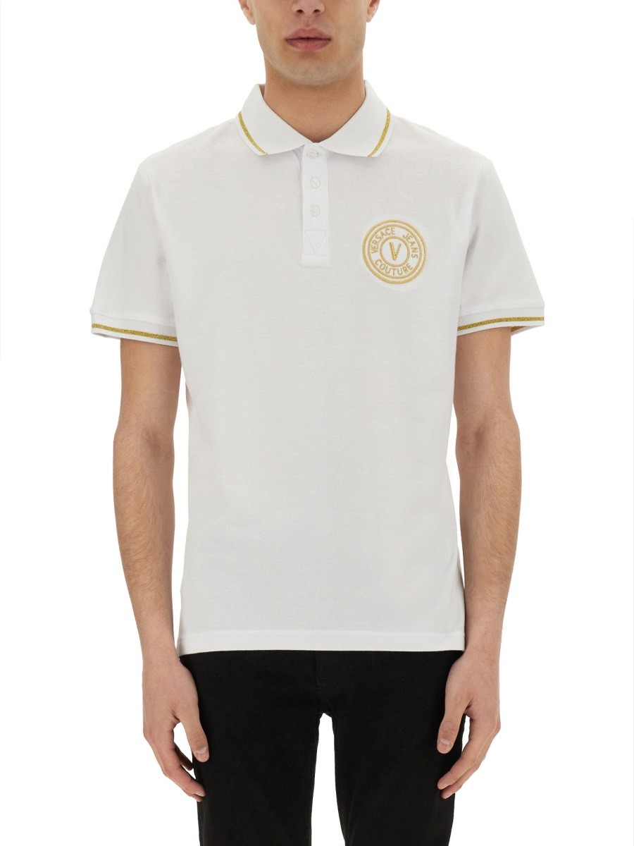 POLO IN COTONE CON V-EMBLEM
