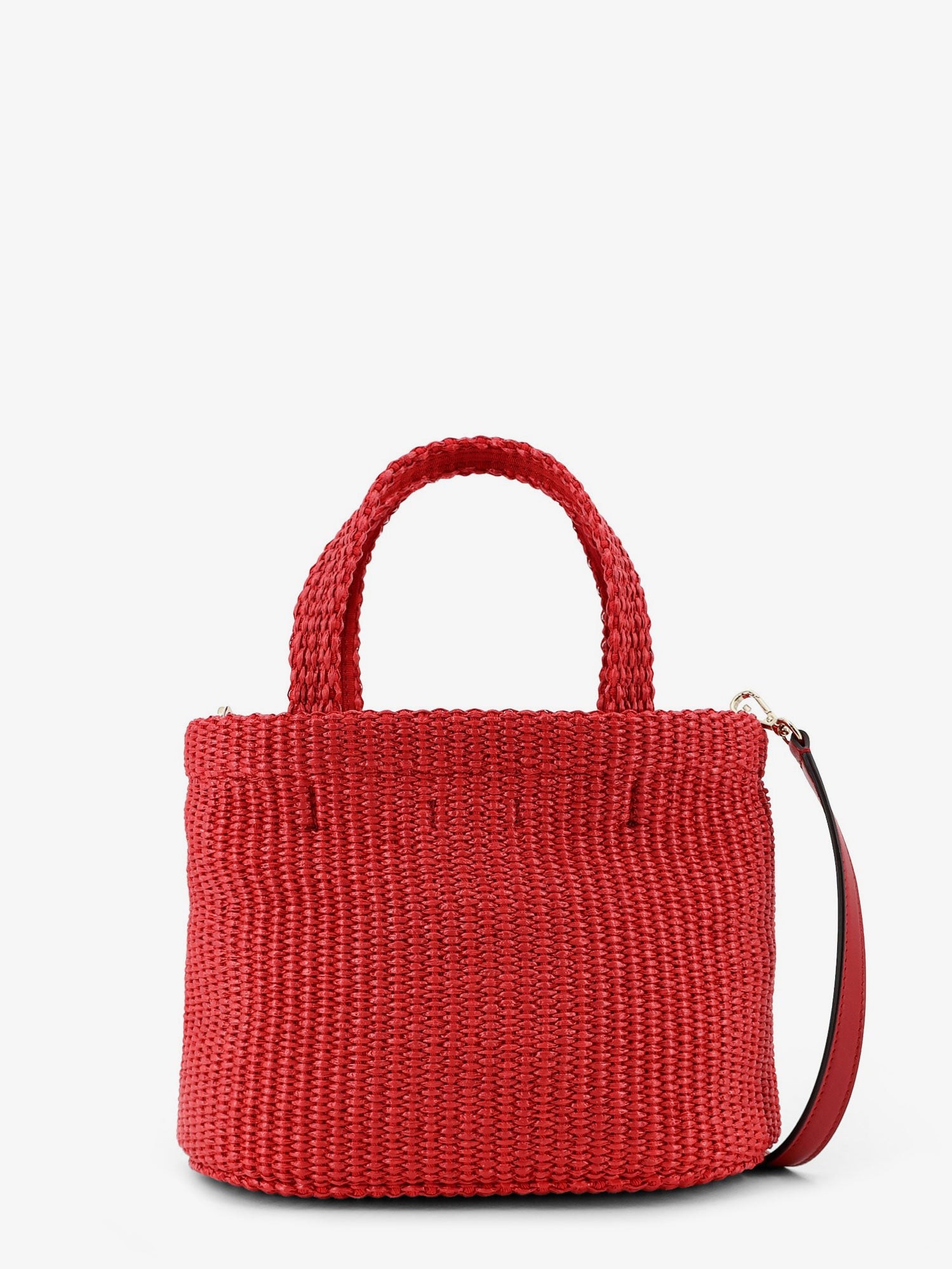 Raffia crossbody bag with embroidered logo on the front - Image 2
