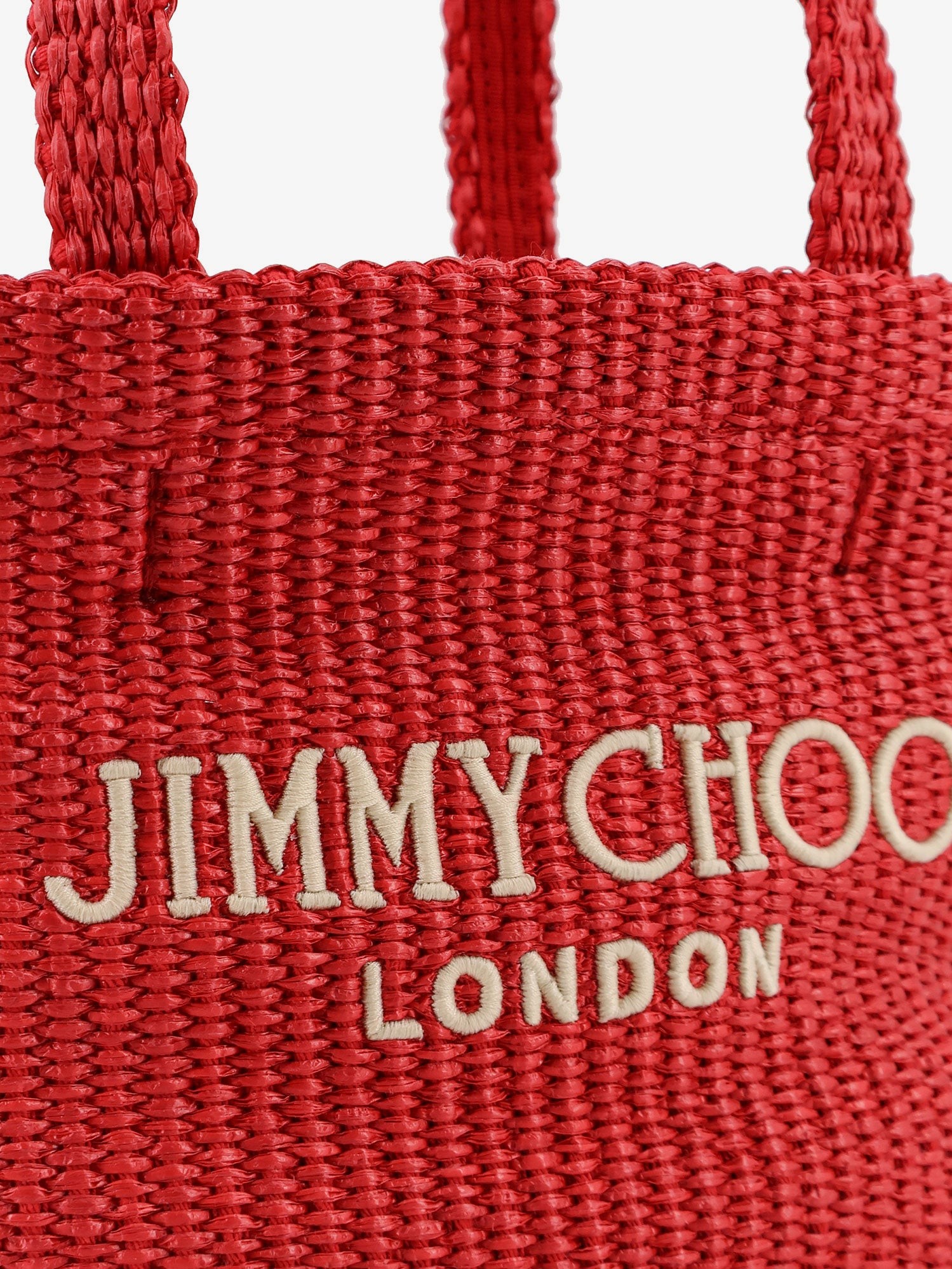 Raffia crossbody bag with embroidered logo on the front - Image 5