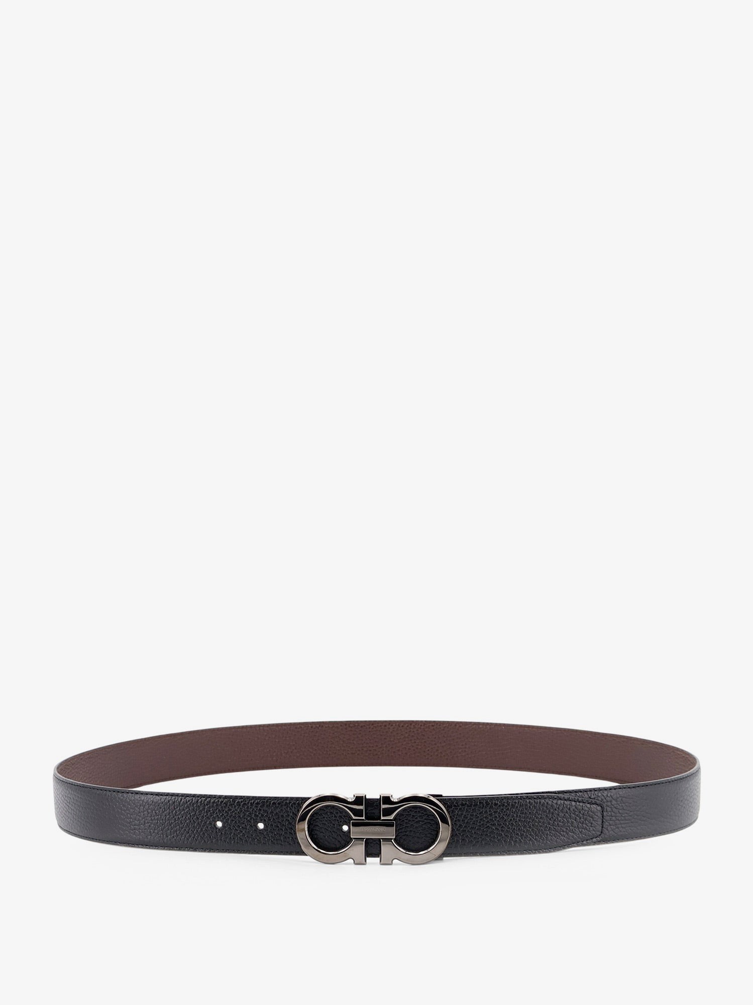 Reversible hammered leather belt