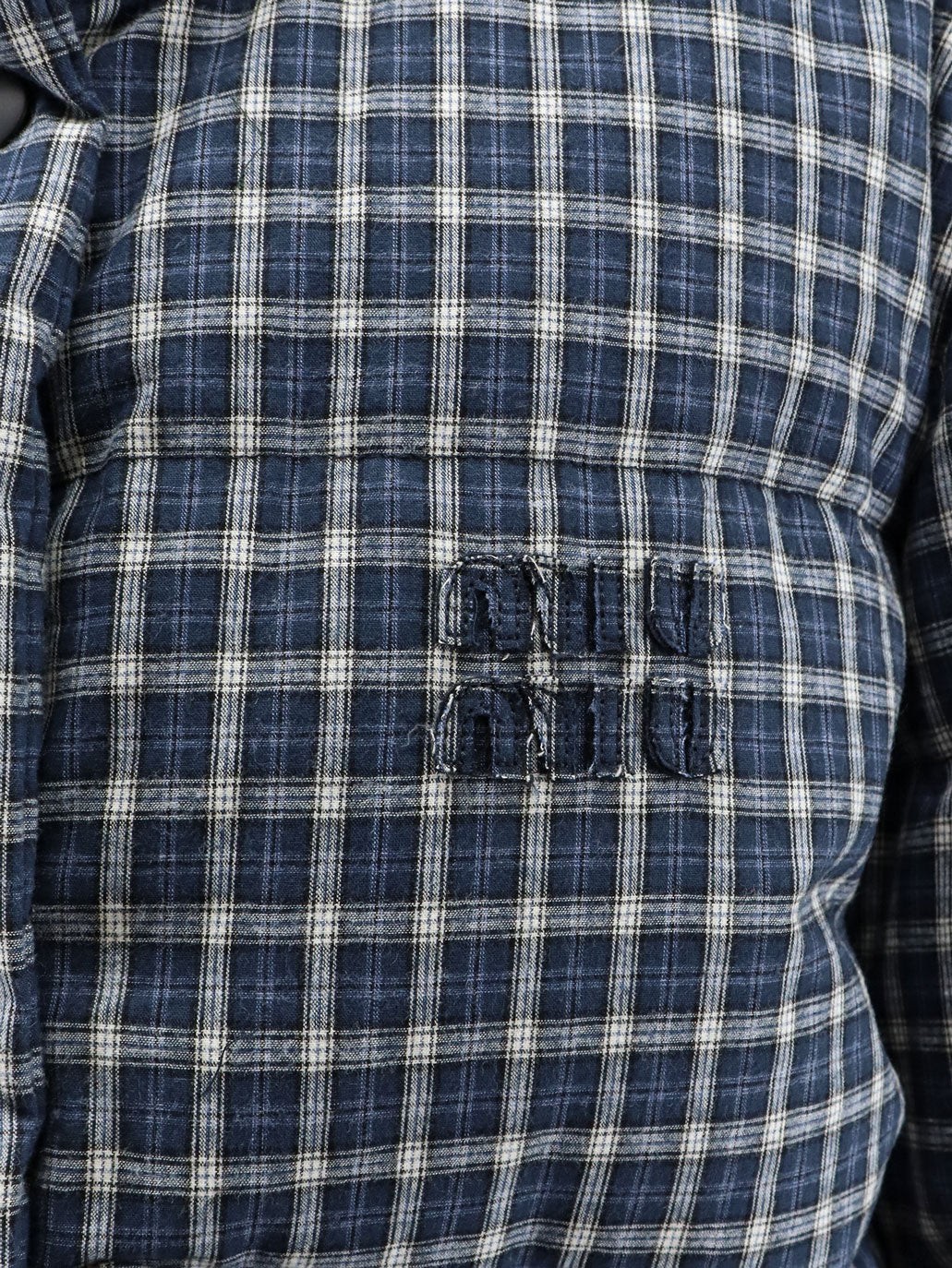 Reversible madras flannel down jacket - Image 3