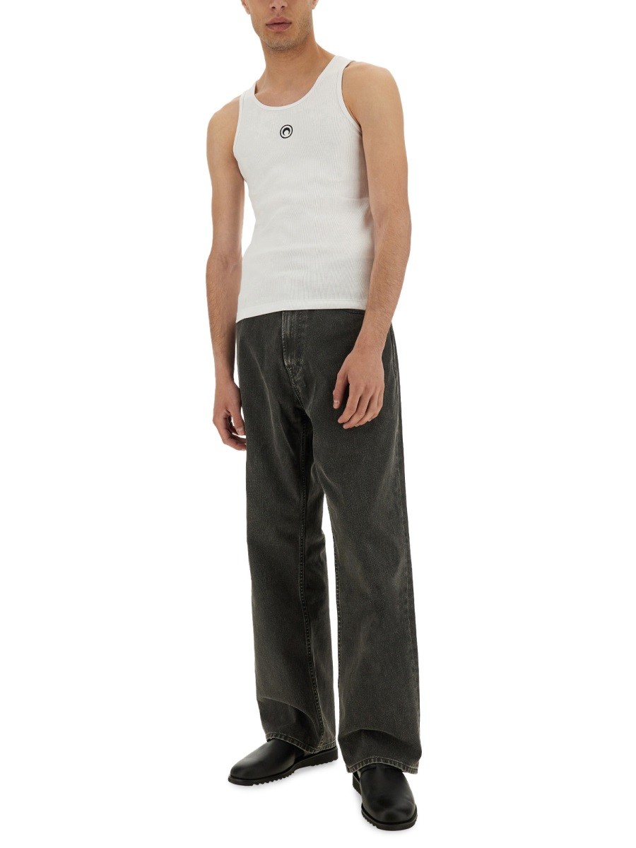 RIBBED TANK TOP WITH MOON LOGO - Image 2