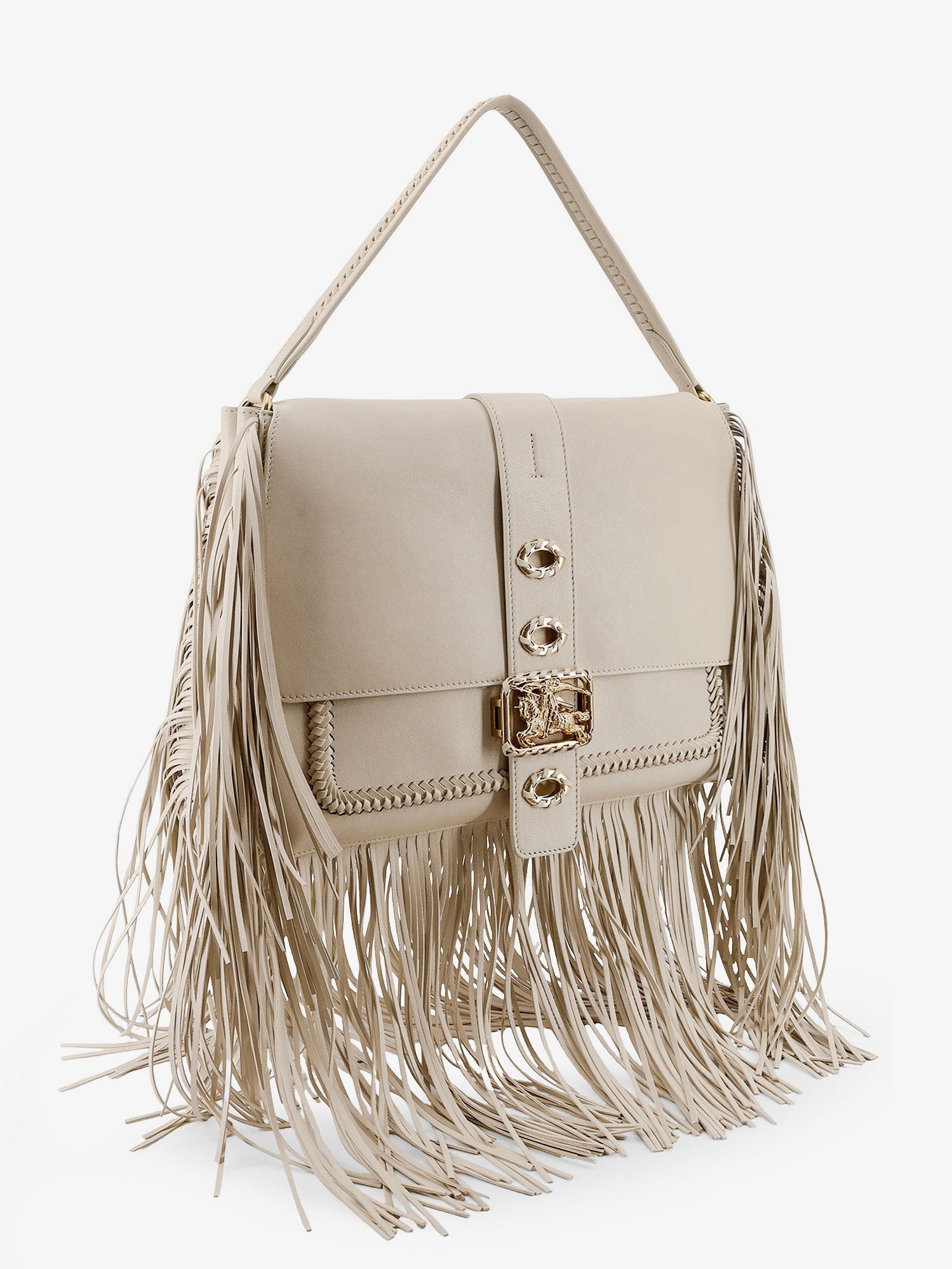 Rider leather handbag with metal Equestrian Knit logo - Image 3