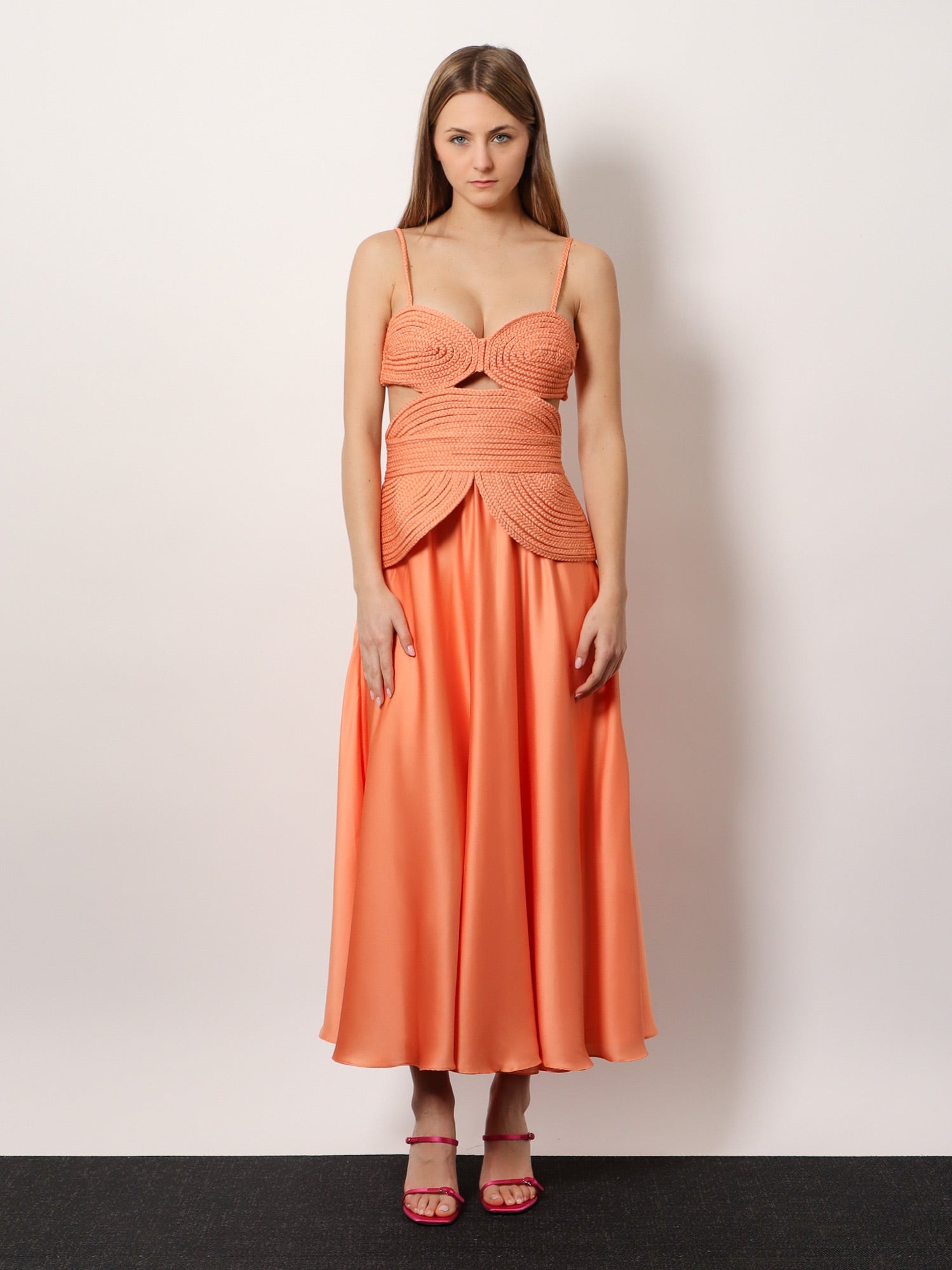 Sunset Satin dress with braided corset - Image 2