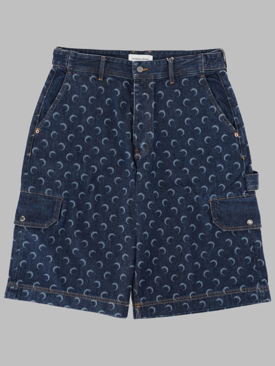 SHORTS IN DENIM CON STAMPA ALL OVER