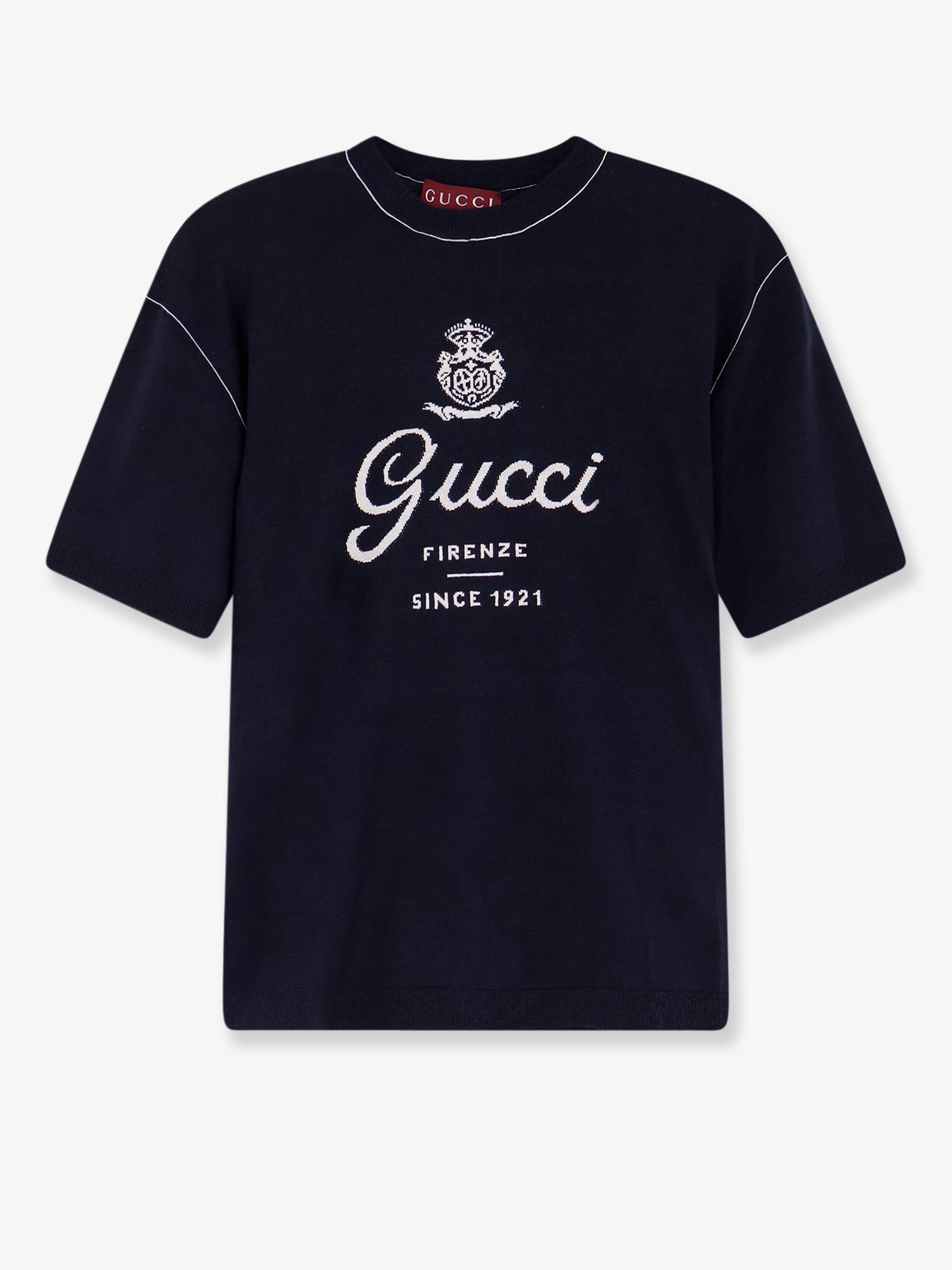 Silk and linen sweater with Gucci Firenze Since 1921 inlay