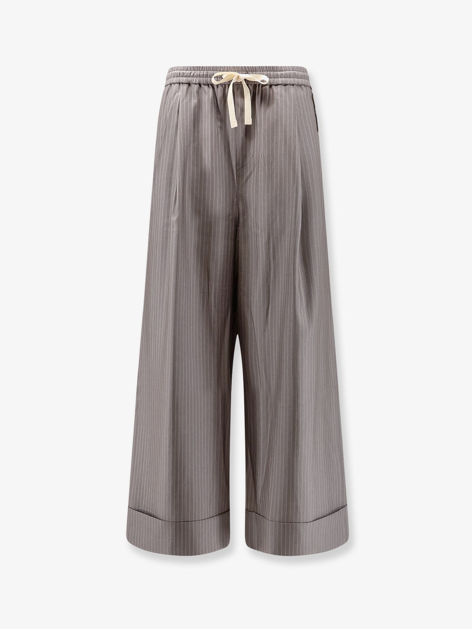 Silk, polyester and wool blend trousers