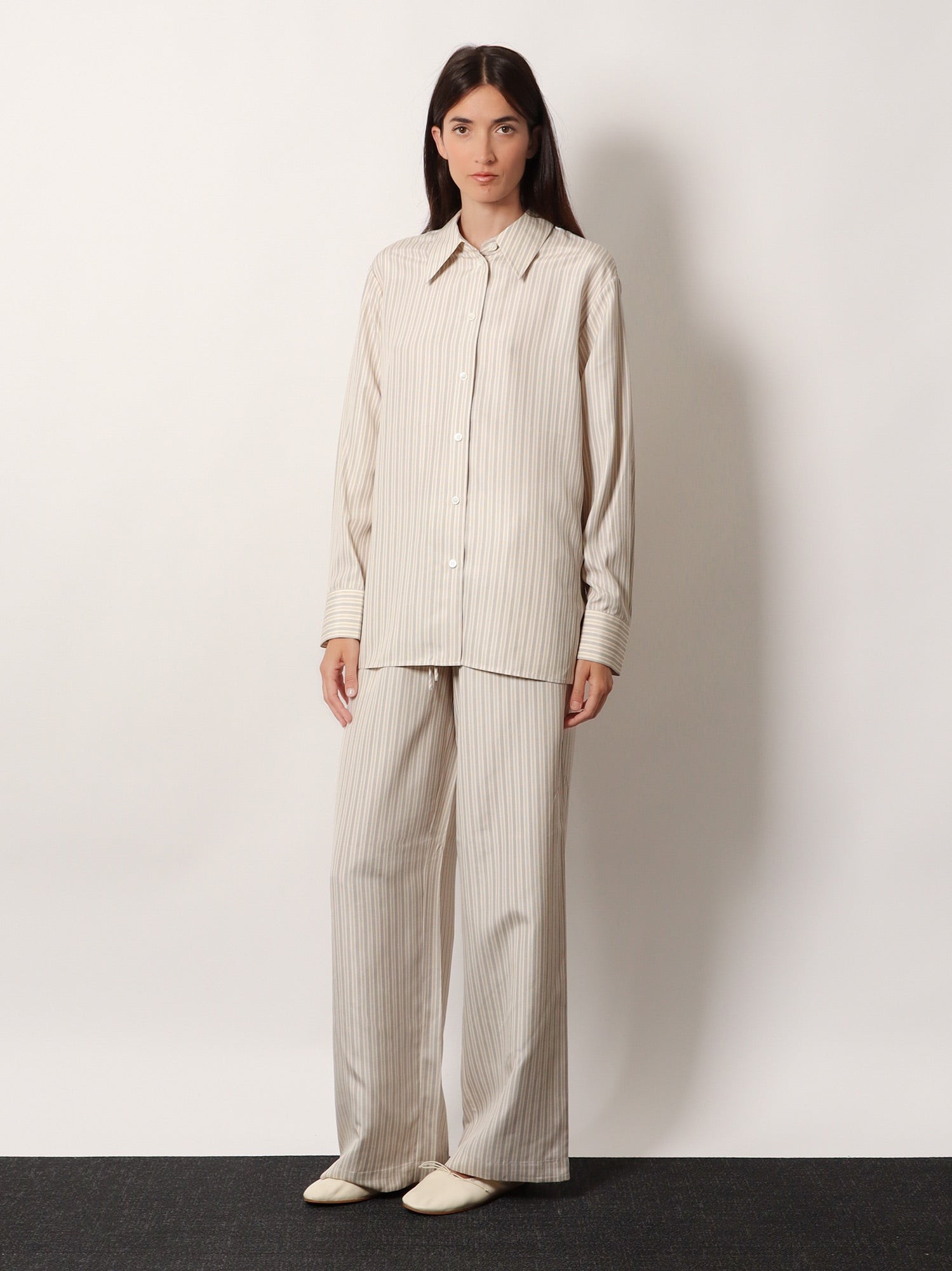Silk striped trousers - Image 2