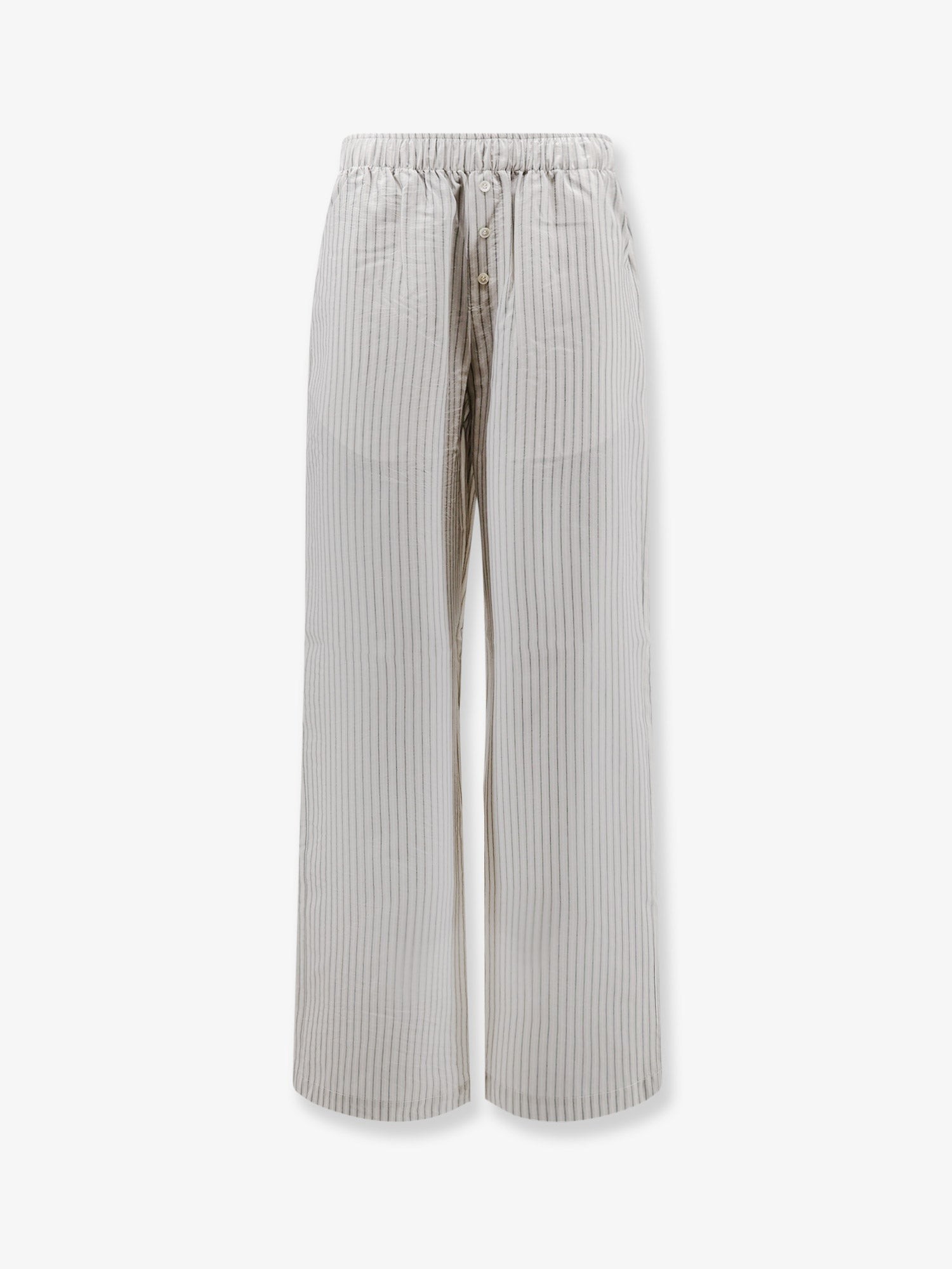 Silk trousers with striped pattern