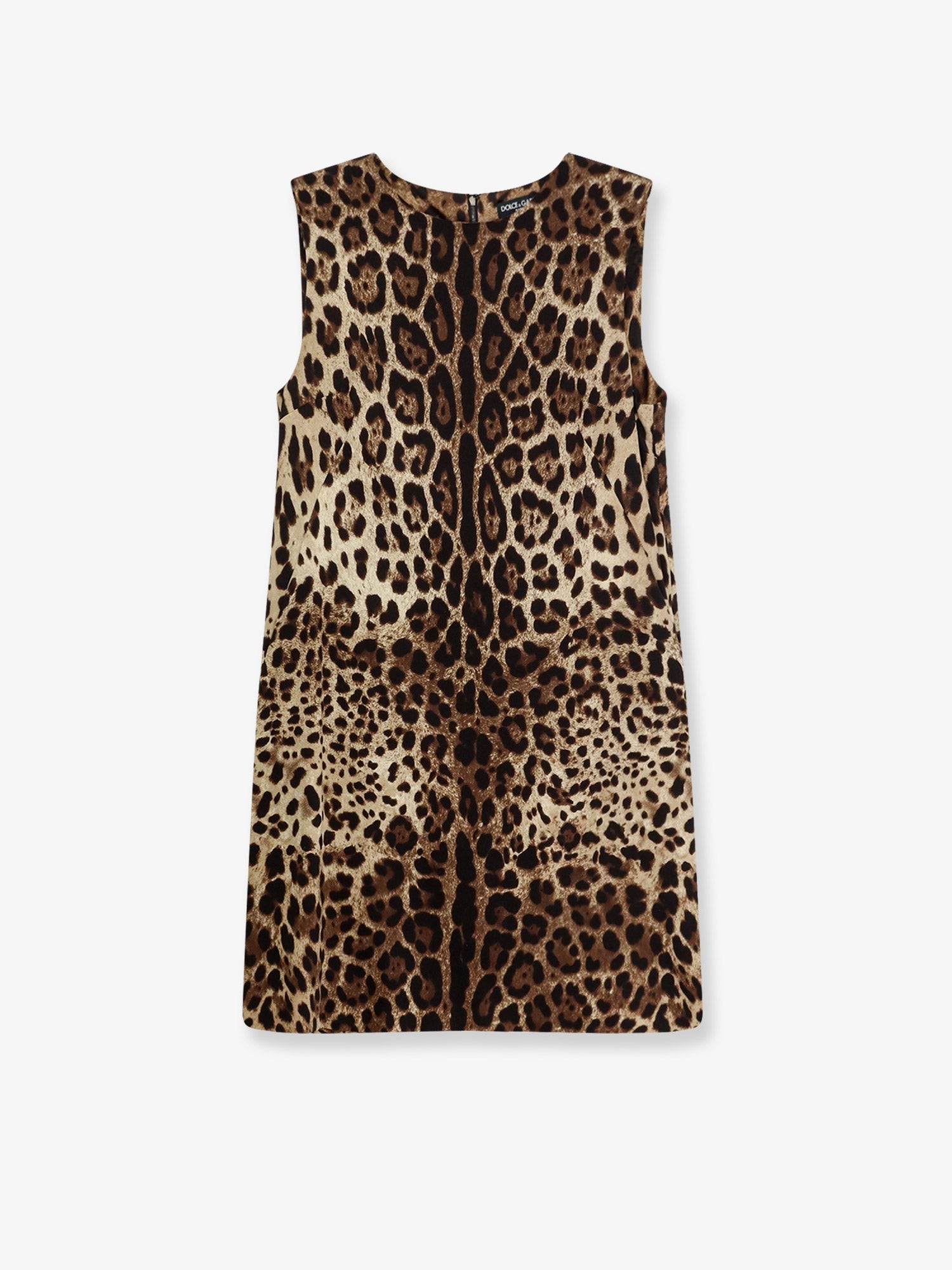 Stretch silk dress with Leopard print