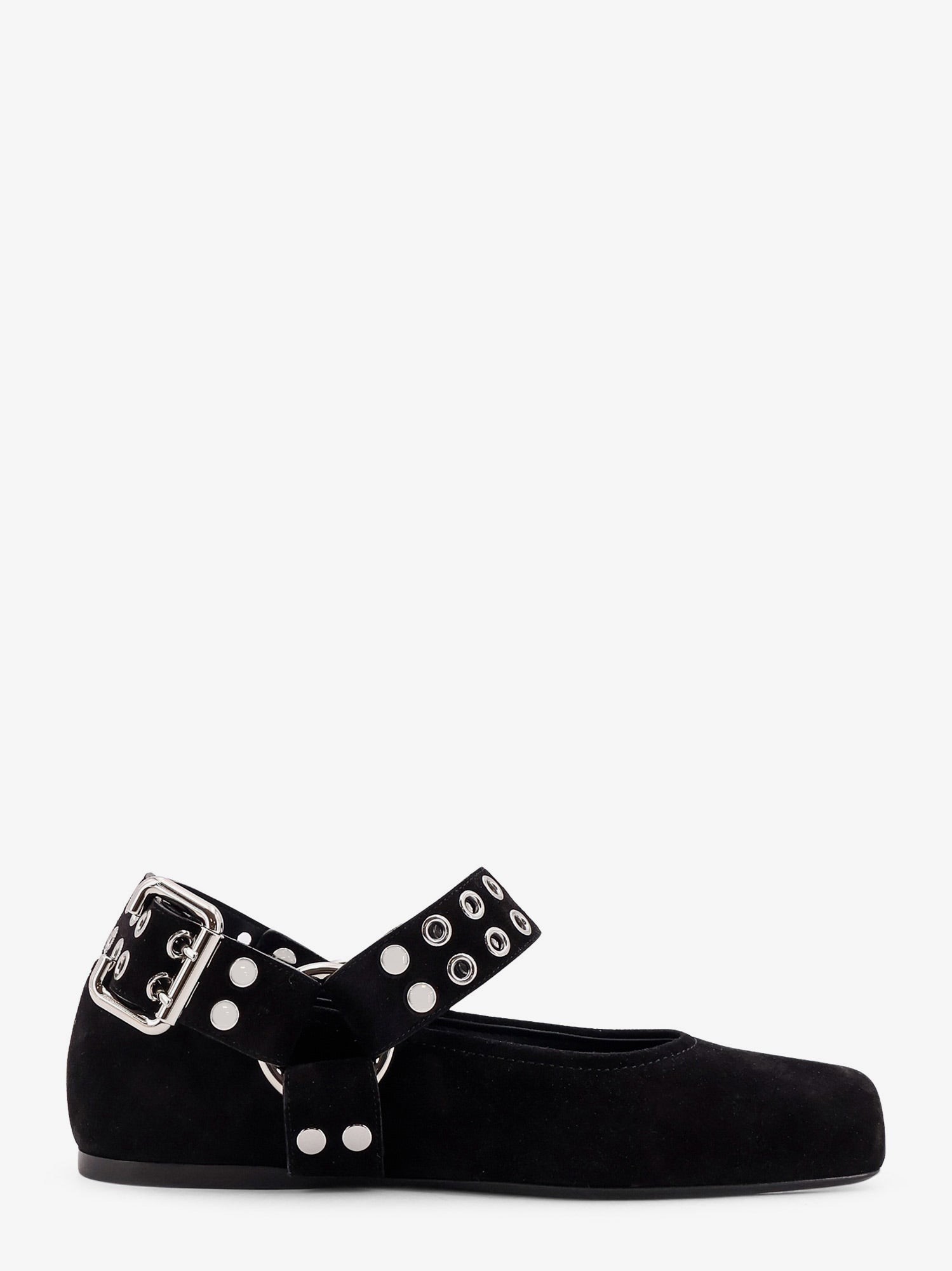 Suede Biker Flat Ballerinas