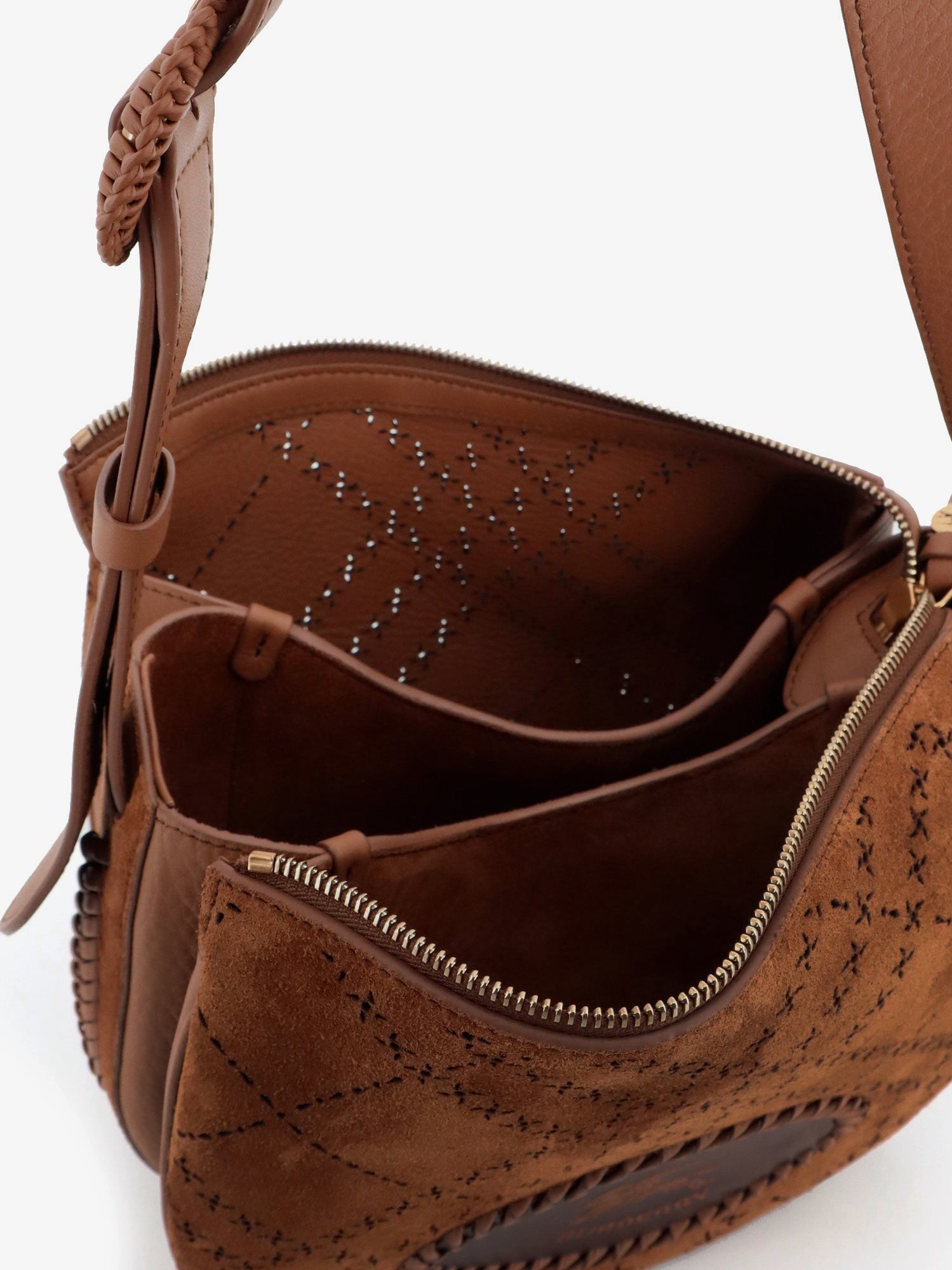 Tavistock suede crossbody bag with perforated pattern - Image 5
