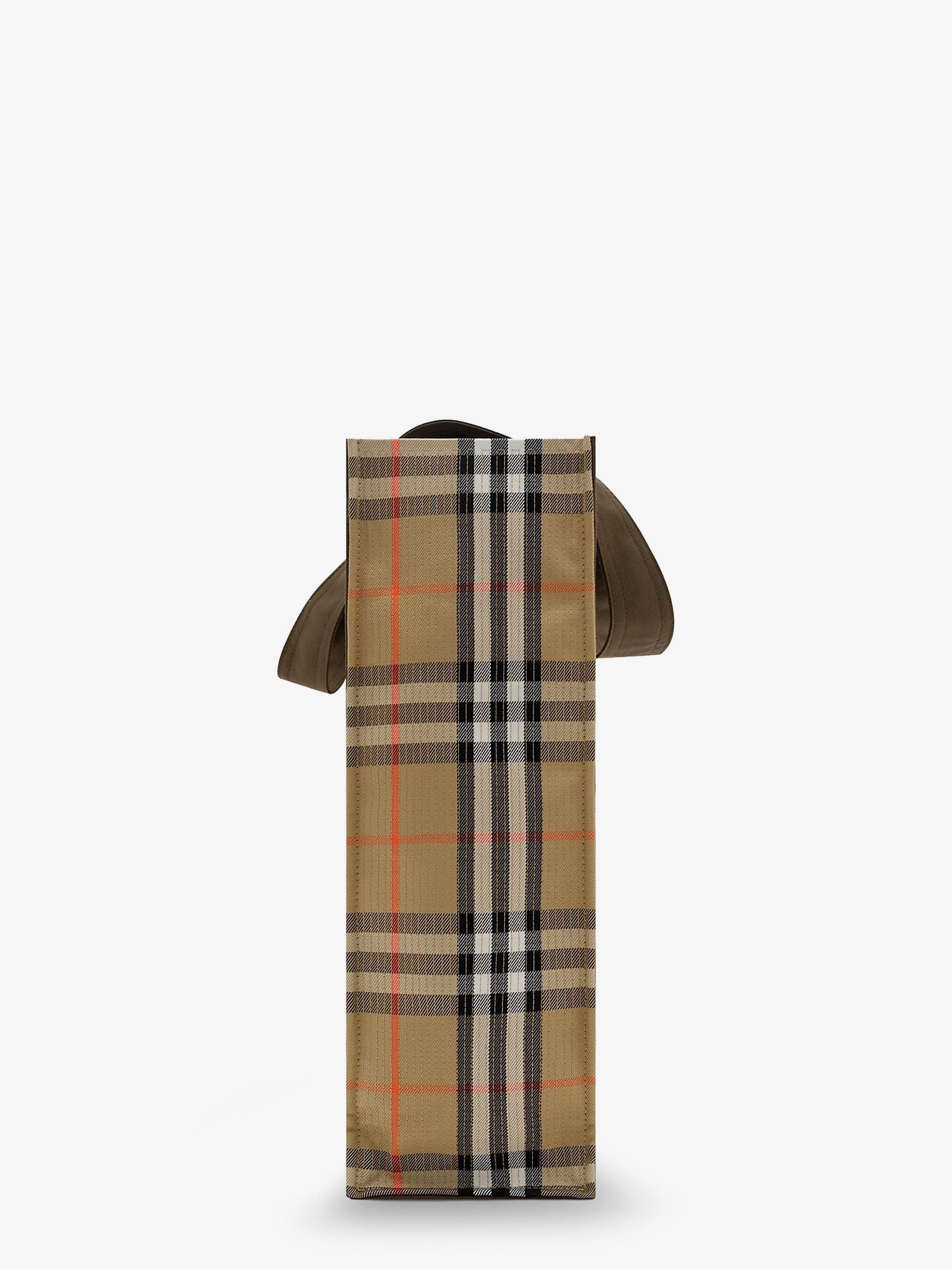 Tote Trench Check canvas shoulder bag with suede logo label on the front - Image 5