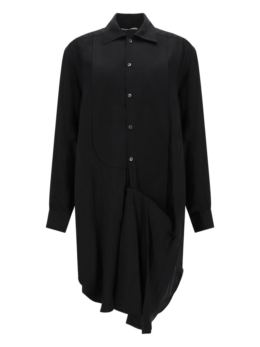 "TUXEDO DRAPE" MIDI DRESS