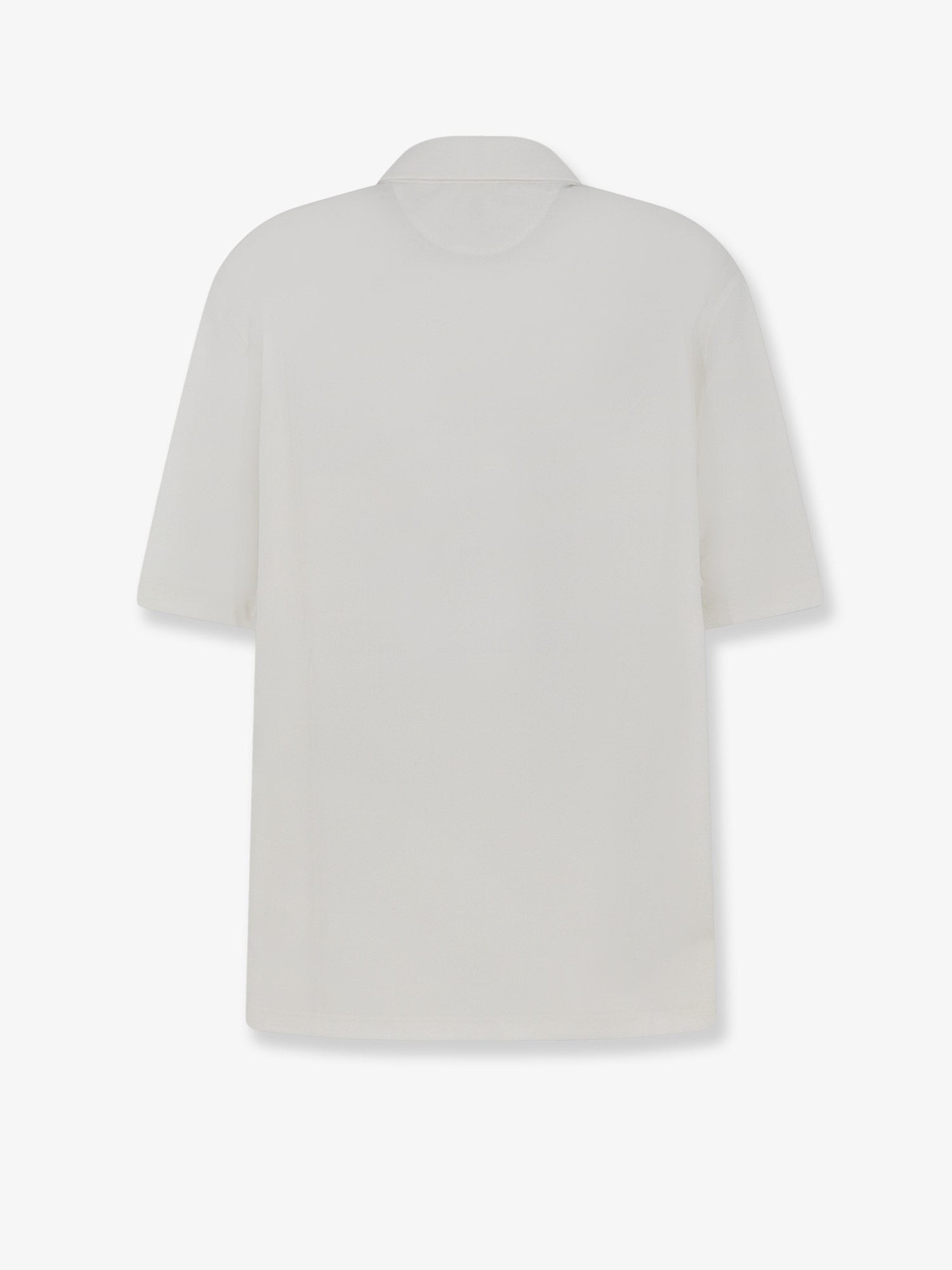 Virgin wool polo shirt with front logo patch - Image 2